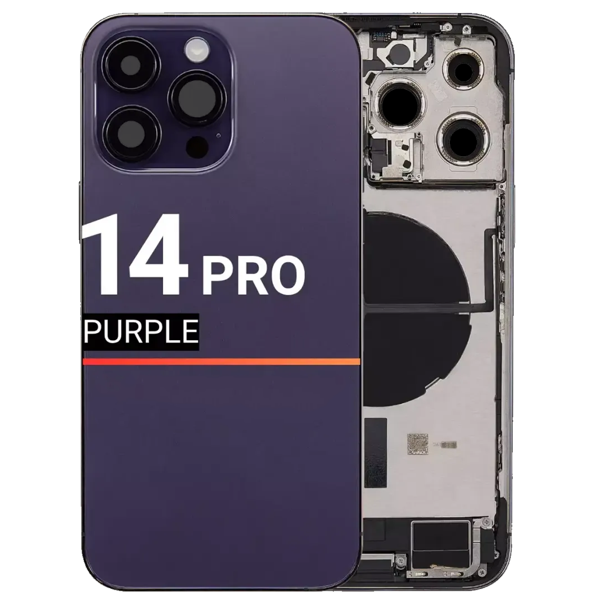Back Glass Compatible For Apple iPhone 14 Pro (Pull) (Deep Purple)