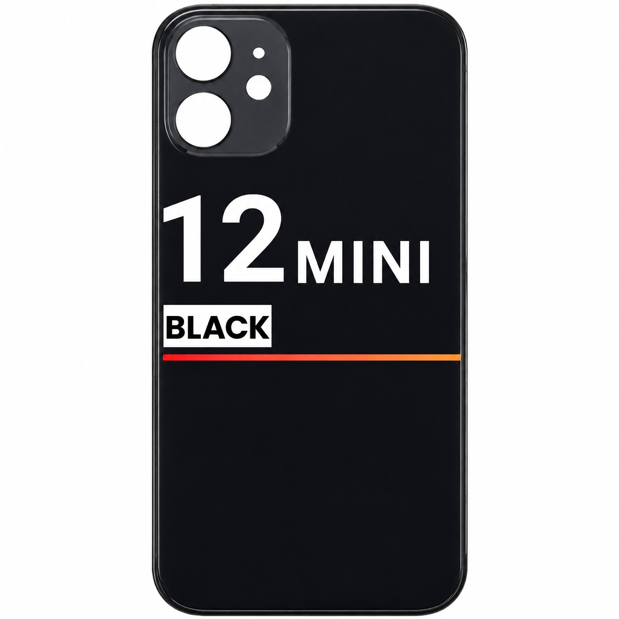 Back Glass Compatible For Apple iPhone 12 Mini (Pull) (Black)