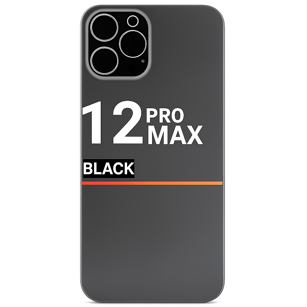 Back Glass Compatible For Apple iPhone 12 Pro Max (Pull) (Black)