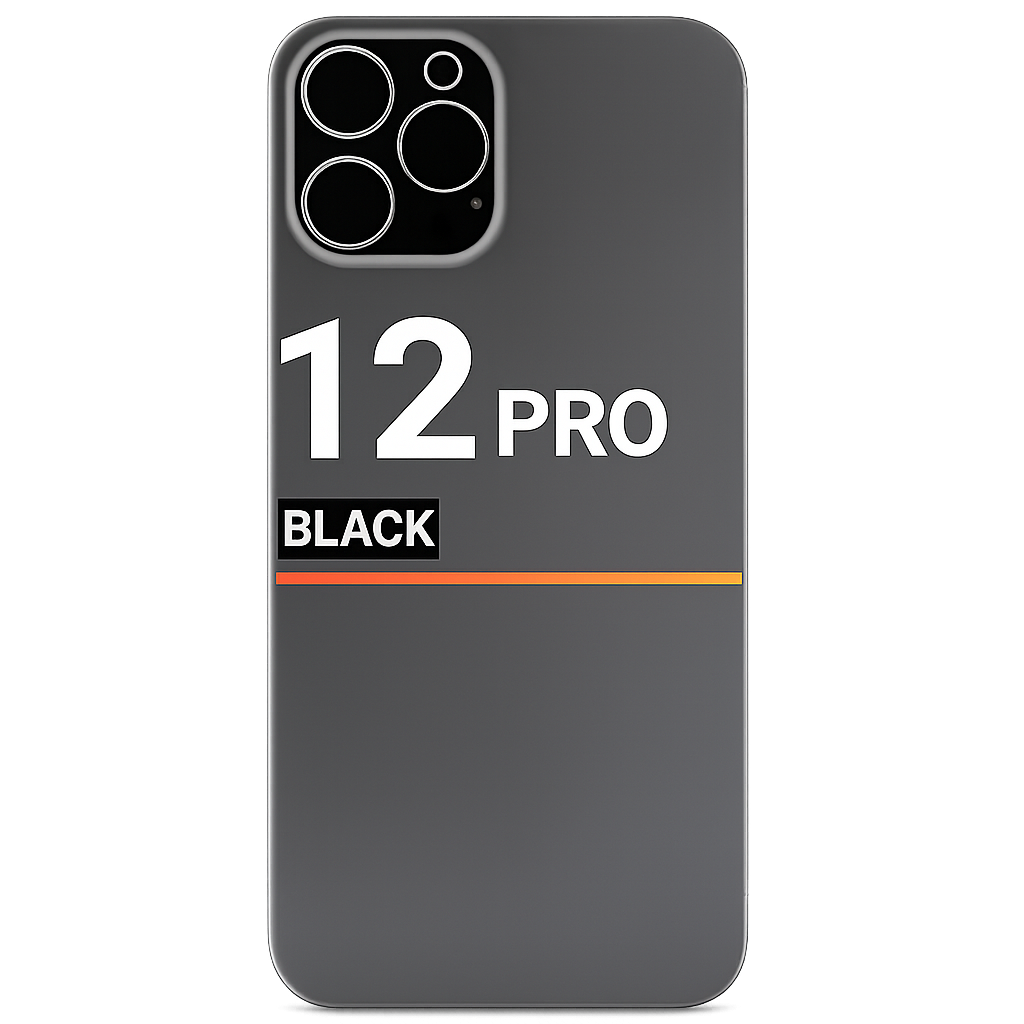 Back Glass Compatible For Apple iPhone 12 Pro (Pull) (Black)
