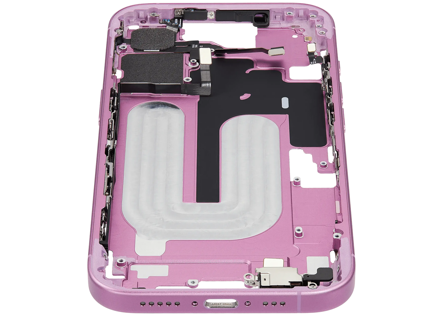 Mid-Frame Housing W/ Small Parts For iPhone 16 (EU / Global Version) (Pull) (Pink)