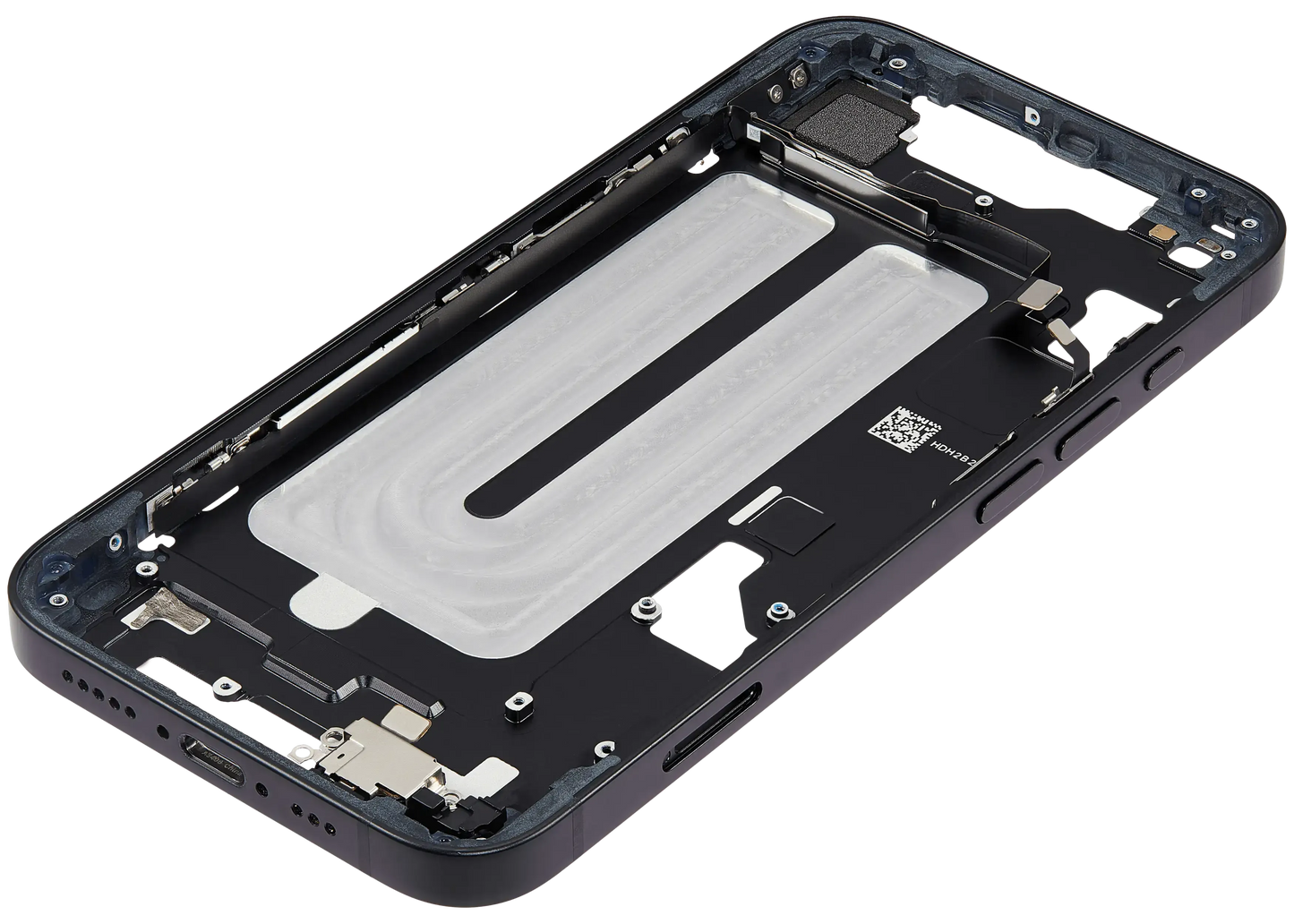 Mid-Frame Housing W/ Small Parts For iPhone 16e (EU / Global Version) (Pull) (Black)