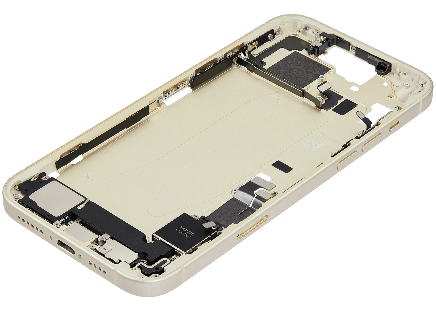 Mid-Frame Housing W/ Charging Port Flex & Small Parts For iPhone 15 Plus (EU / Global Version) (Pull) (Yellow)
