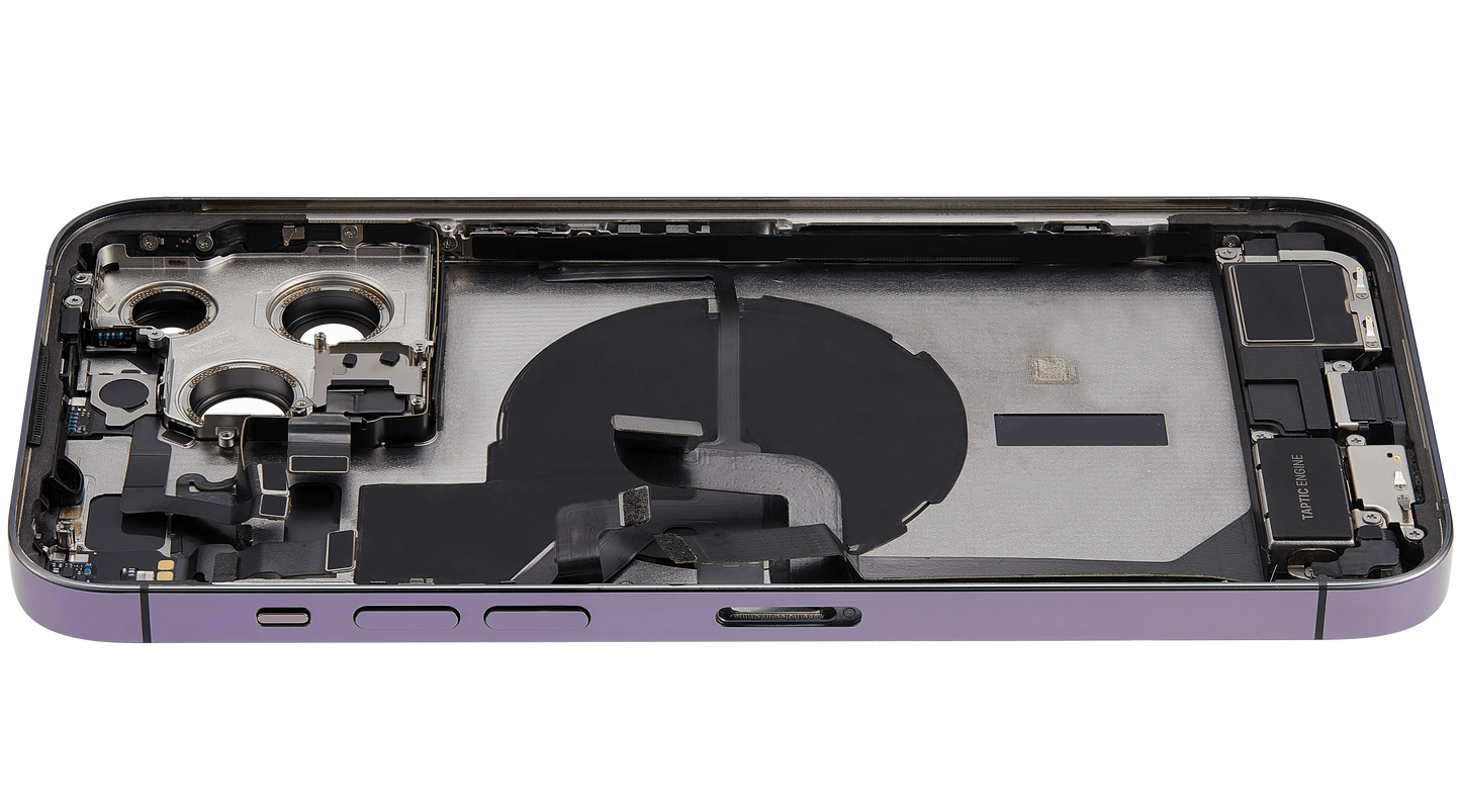 Back Housing W/ Charging Port Flex & Small Parts For iPhone 14 Pro Max (EU / Global Version) (Pull) (Deep Purple)