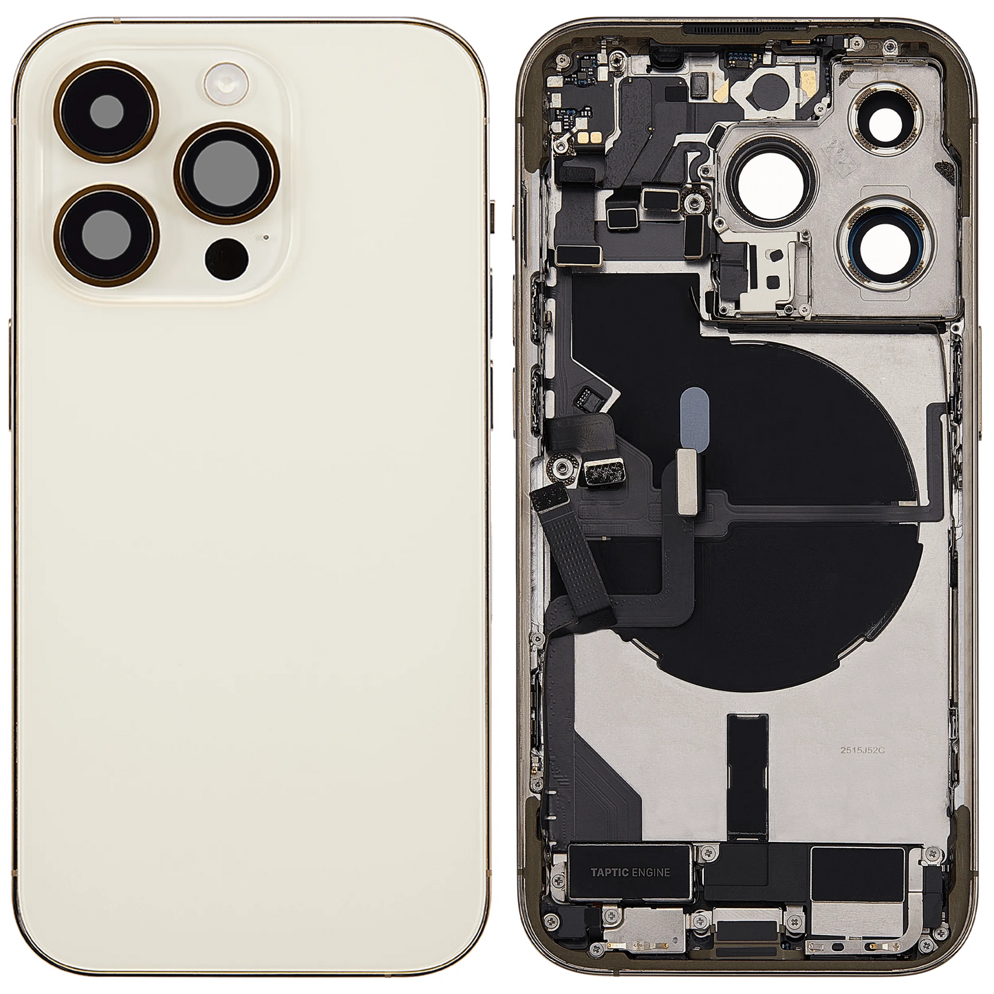 Back Housing W/ Charging Port Flex & Small Parts For iPhone 14 Pro (US Version) (Pull) (Gold)