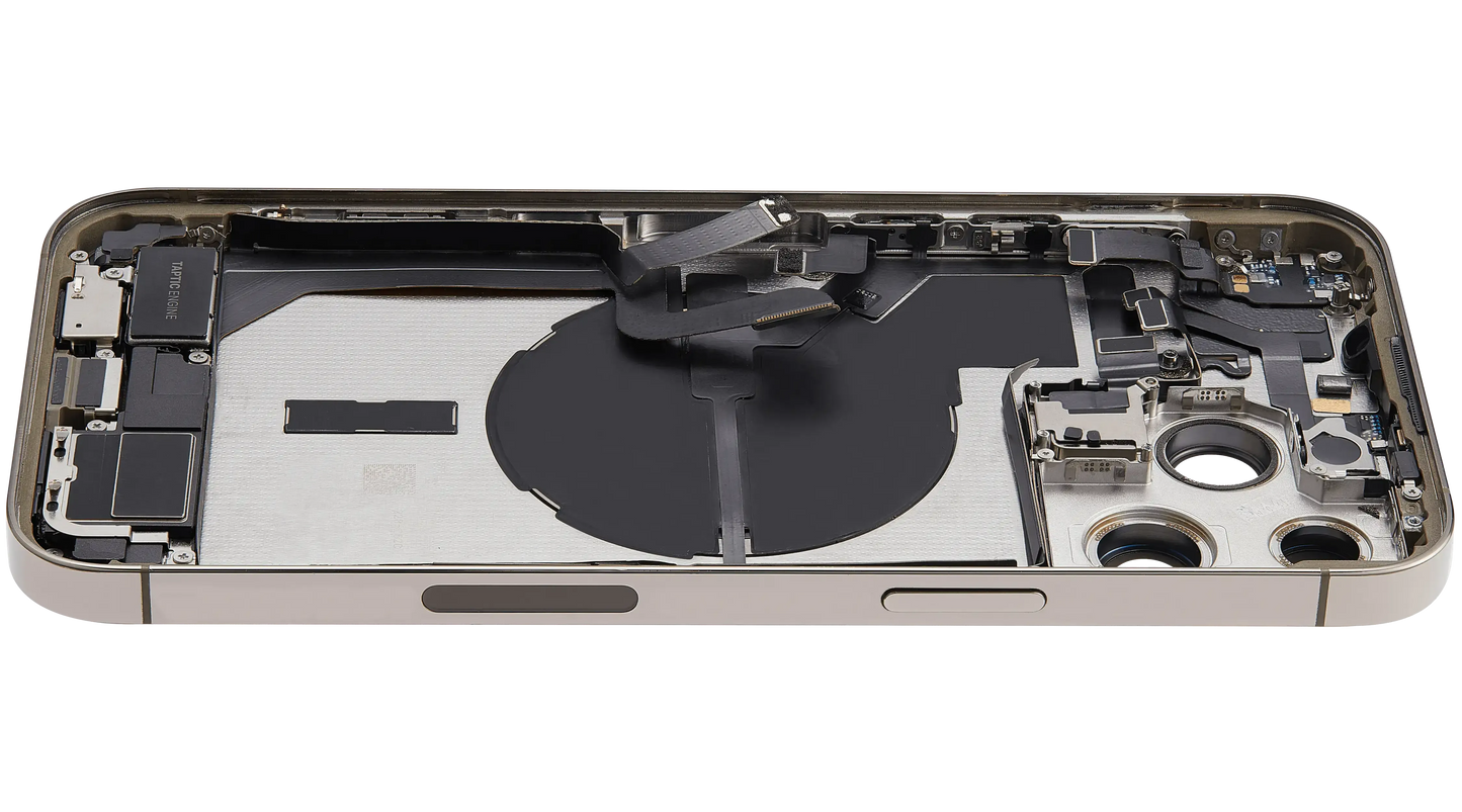 Back Housing W/ Charging Port Flex & Small Parts For iPhone 14 Pro Max (US Version) (Pull) (Gold)