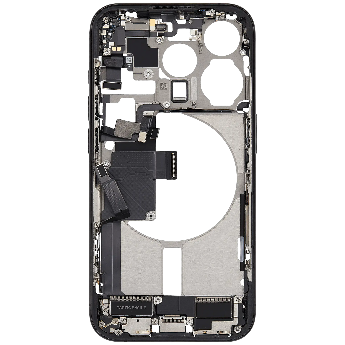 Mid-Frame Housing W/ Charging Port Flex & Small Parts For iPhone 15 Pro (US Version) (Pull) (Black Titanium)