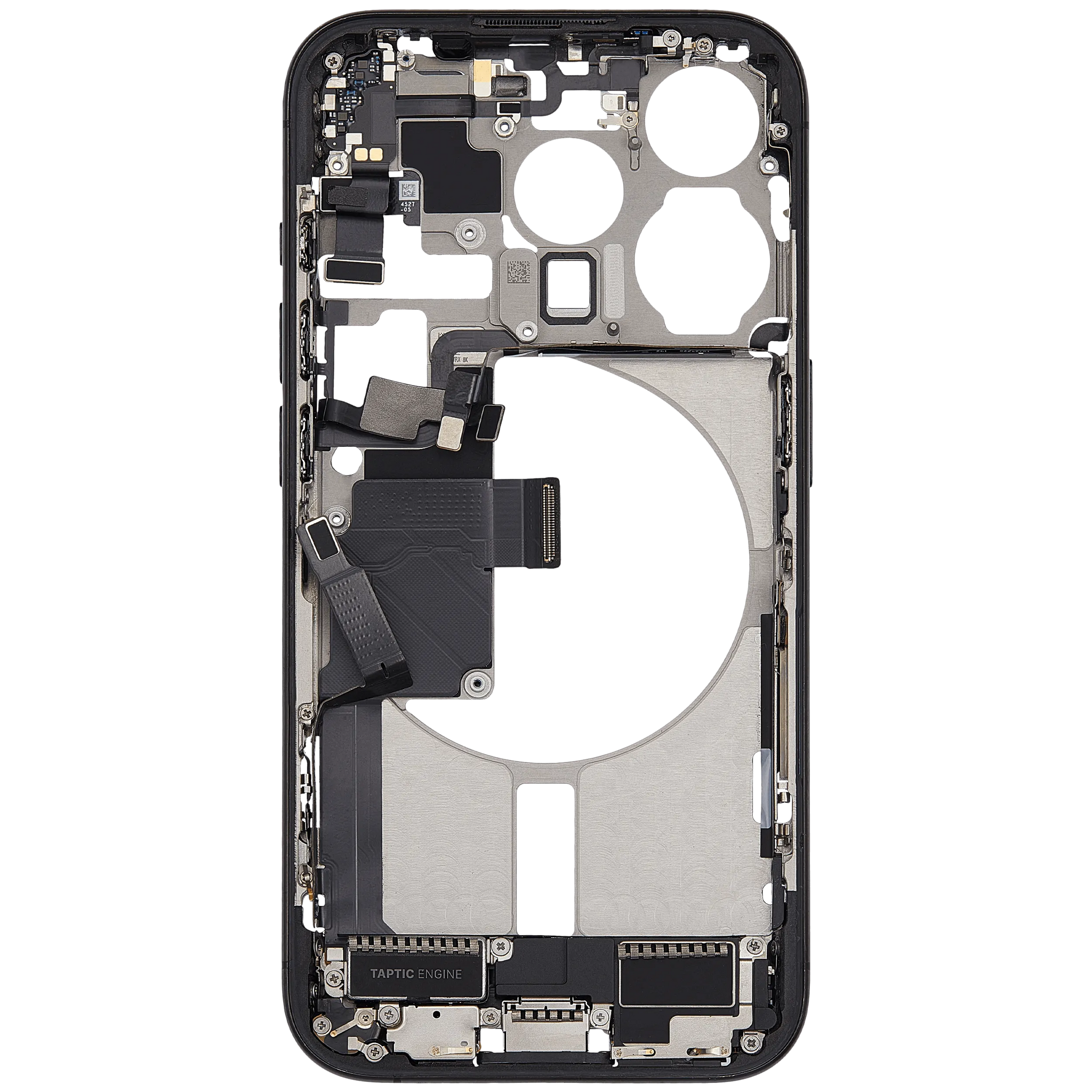Mid-Frame Housing W/ Charging Port Flex & Small Parts For iPhone 15 Pro (US Version) (Pull) (Black Titanium)