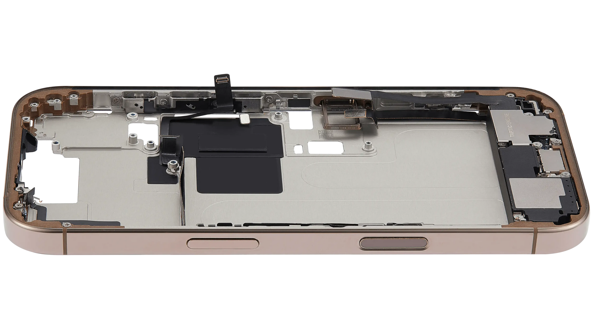 Mid-Frame Housing W/ Charging Port Flex & Small Parts For iPhone 16 Pro (EU / Global Version) (Pull) (Desert Titanium)