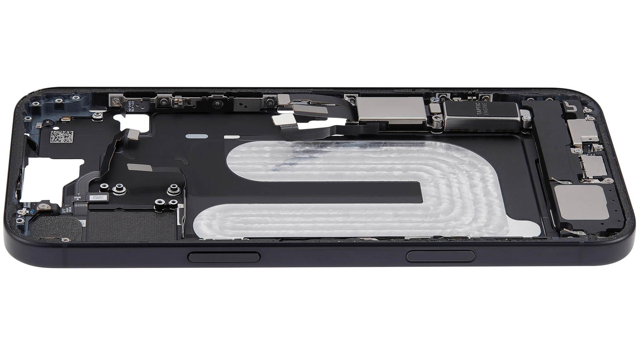 Mid-Frame Housing W/ Charging Port Flex & Small Parts For iPhone 16 Plus (US Version) (Pull) (Black)