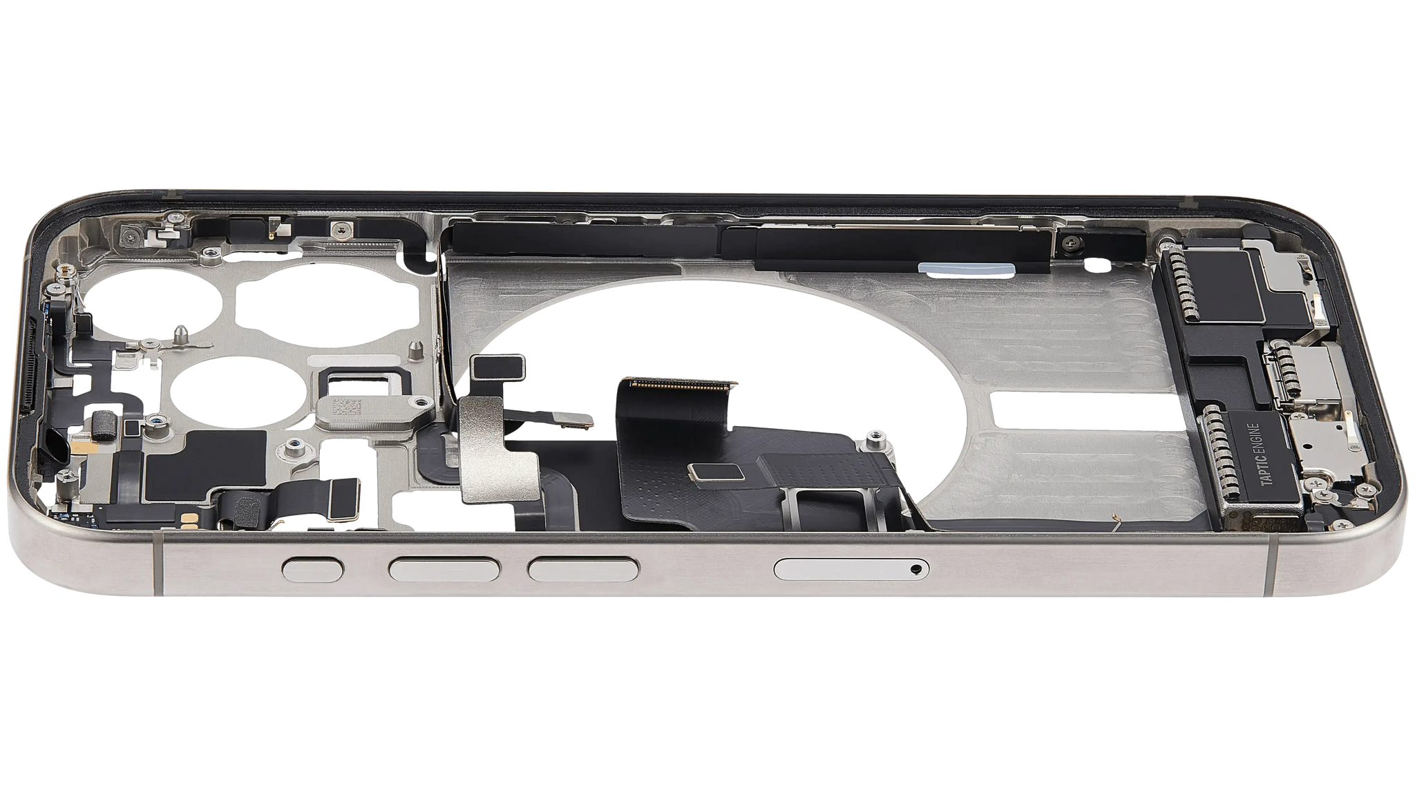 Mid-Frame Housing W/ Charging Port Flex & Small Parts For iPhone 15 Pro (EU / Global Version) (Pull) (Natural Titanium)