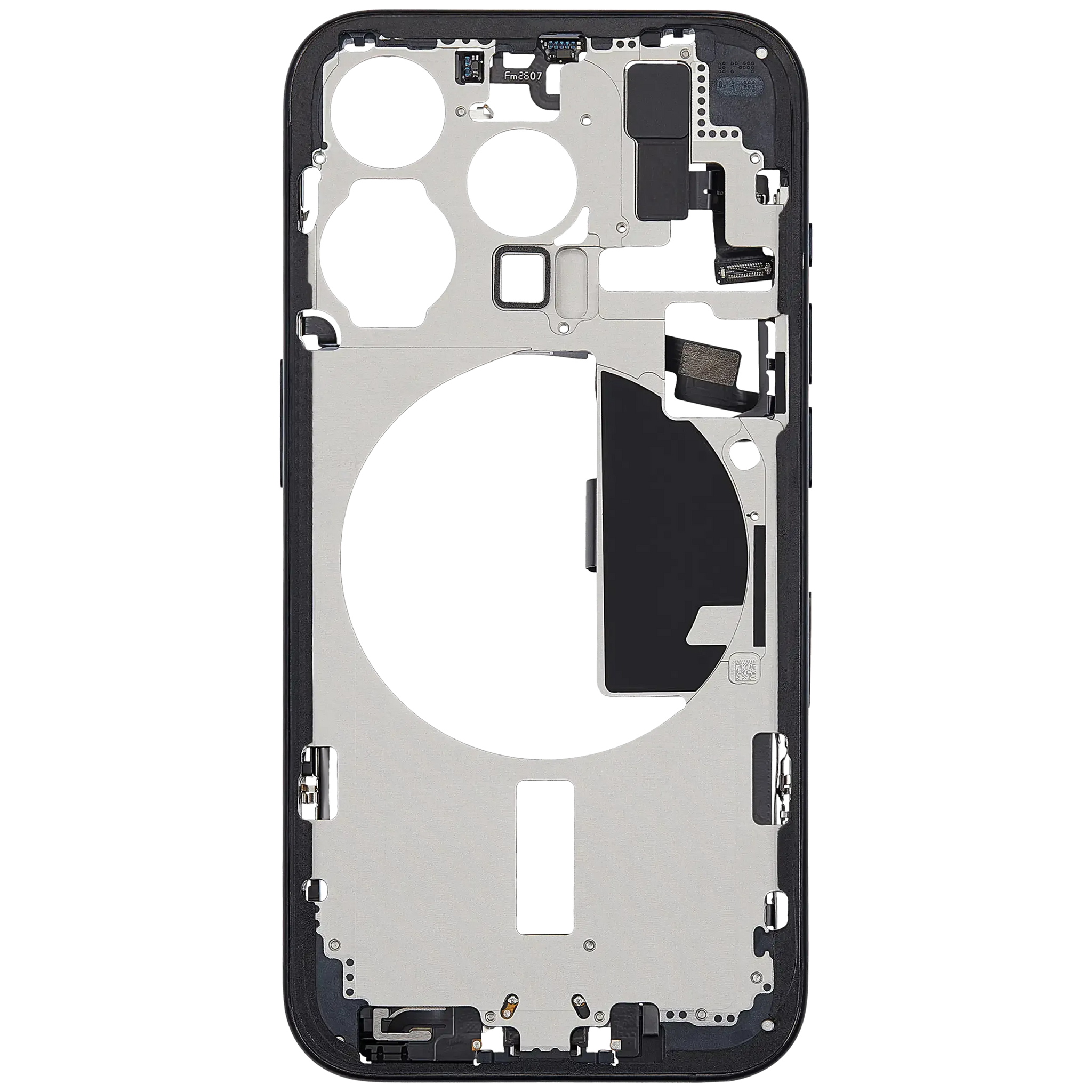 Mid-Frame Housing W/ Charging Port Flex & Small Parts For iPhone 15 Pro (EU / Global Version) (Pull) (Blue Titanium)