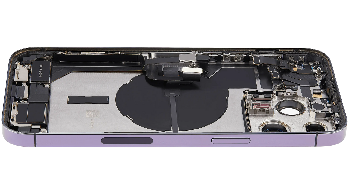 Back Housing W/ Charging Port Flex & Small Parts For iPhone 14 Pro Max (US Version) (Pull) (Deep Purple)