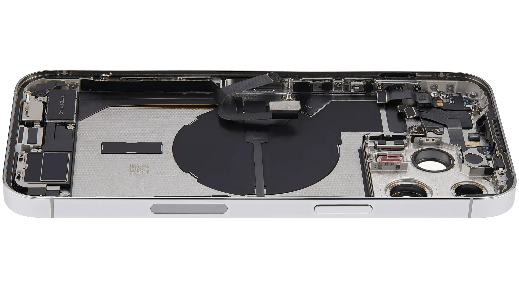 Back Housing W/ Charging Port Flex & Small Parts For iPhone 14 Pro Max (US Version) (Pull) (Silver)