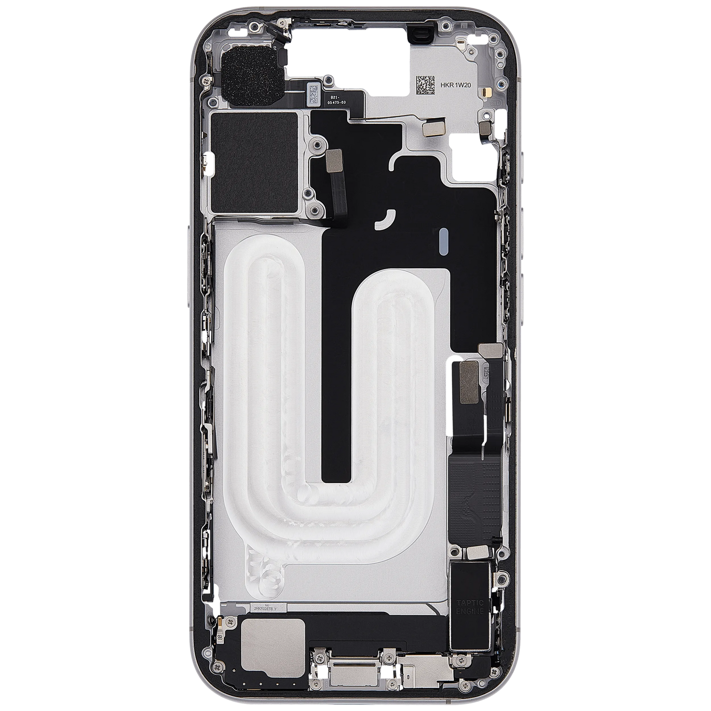 Mid-Frame Housing W/ Charging Port Flex & Small Parts For iPhone 17 (EU / Global Version) (Pull) (White)