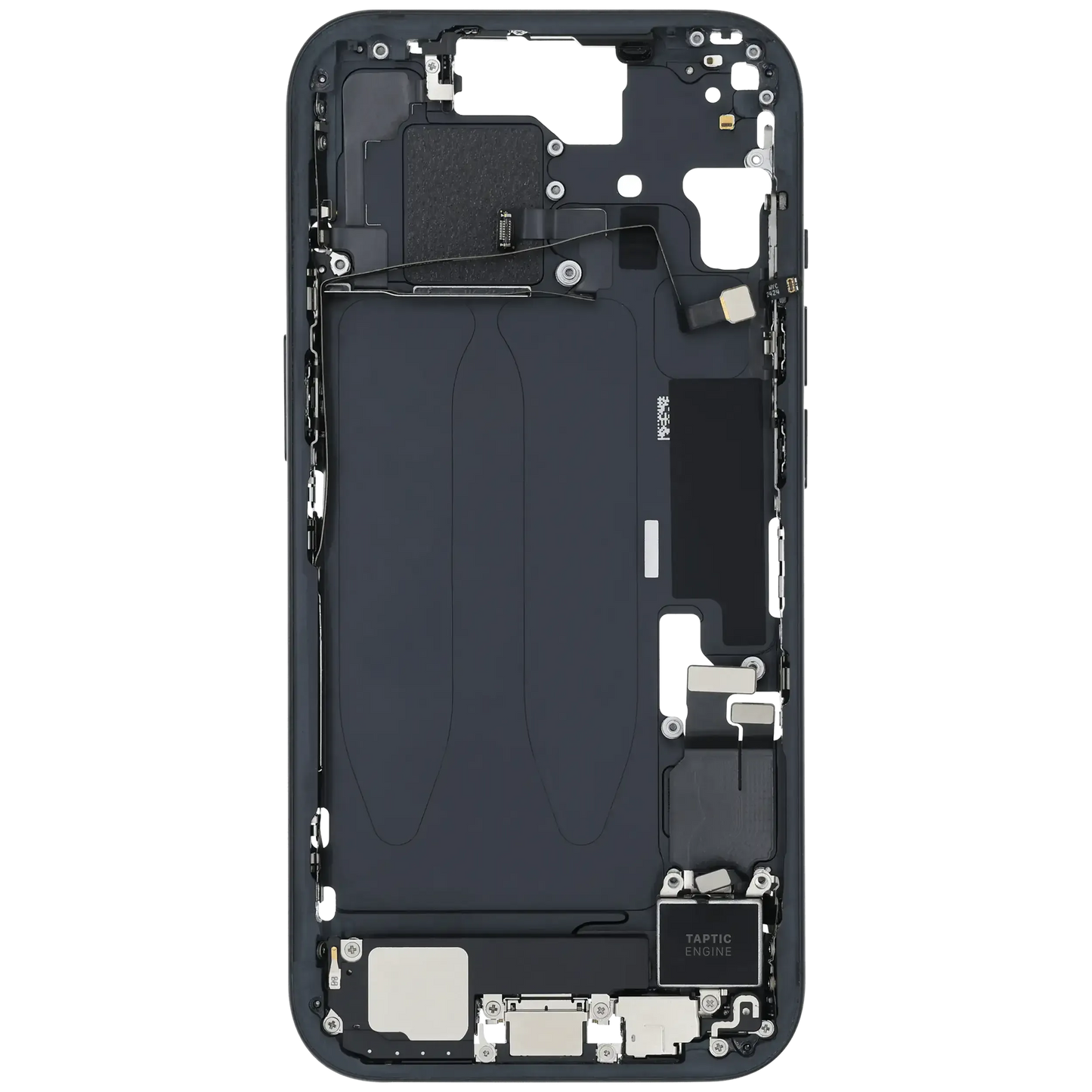 Mid-Frame Housing W/ Charging Port Flex & Small Parts For iPhone 15 (US Version) (Pull) (Black)