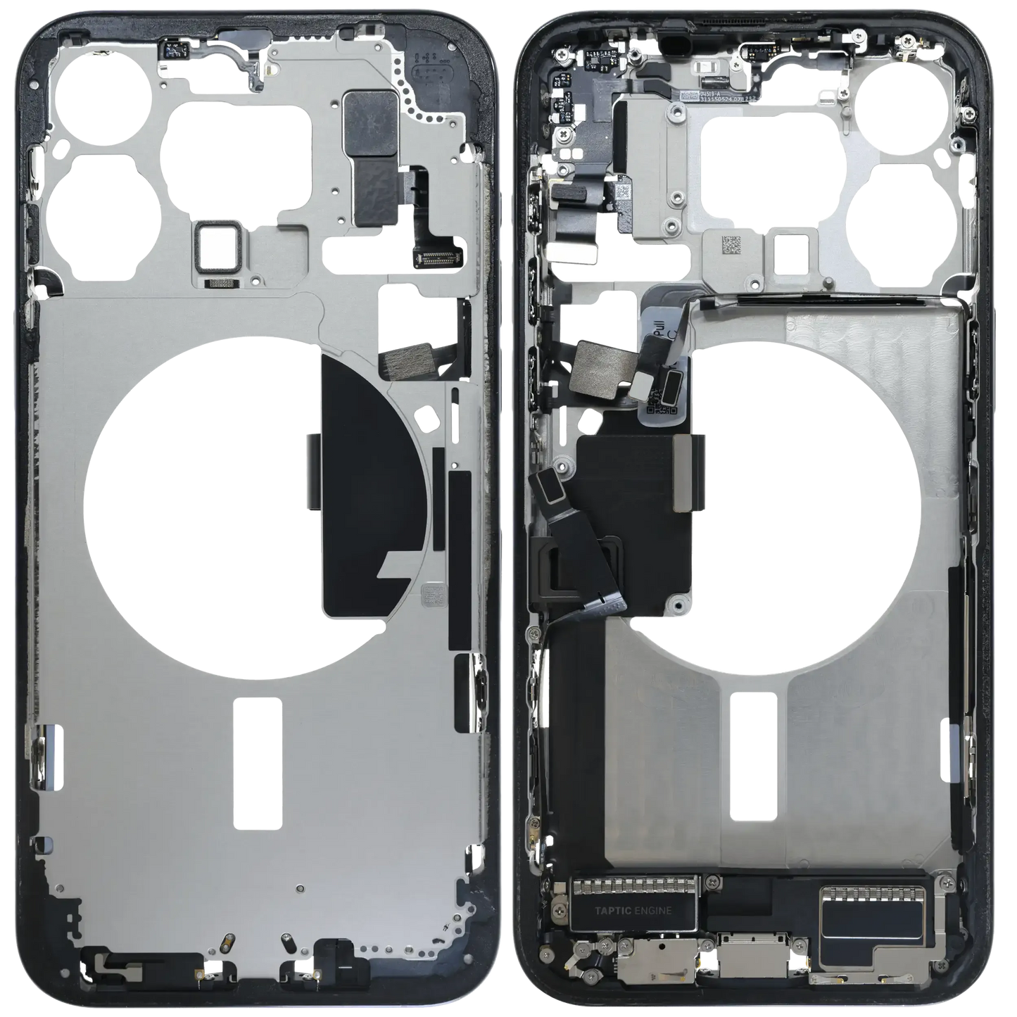 Mid-Frame Housing W/ Charging Port Flex & Small Parts For iPhone 15 Pro Max (EU / Global Version) (Pull) (Blue Titanium)