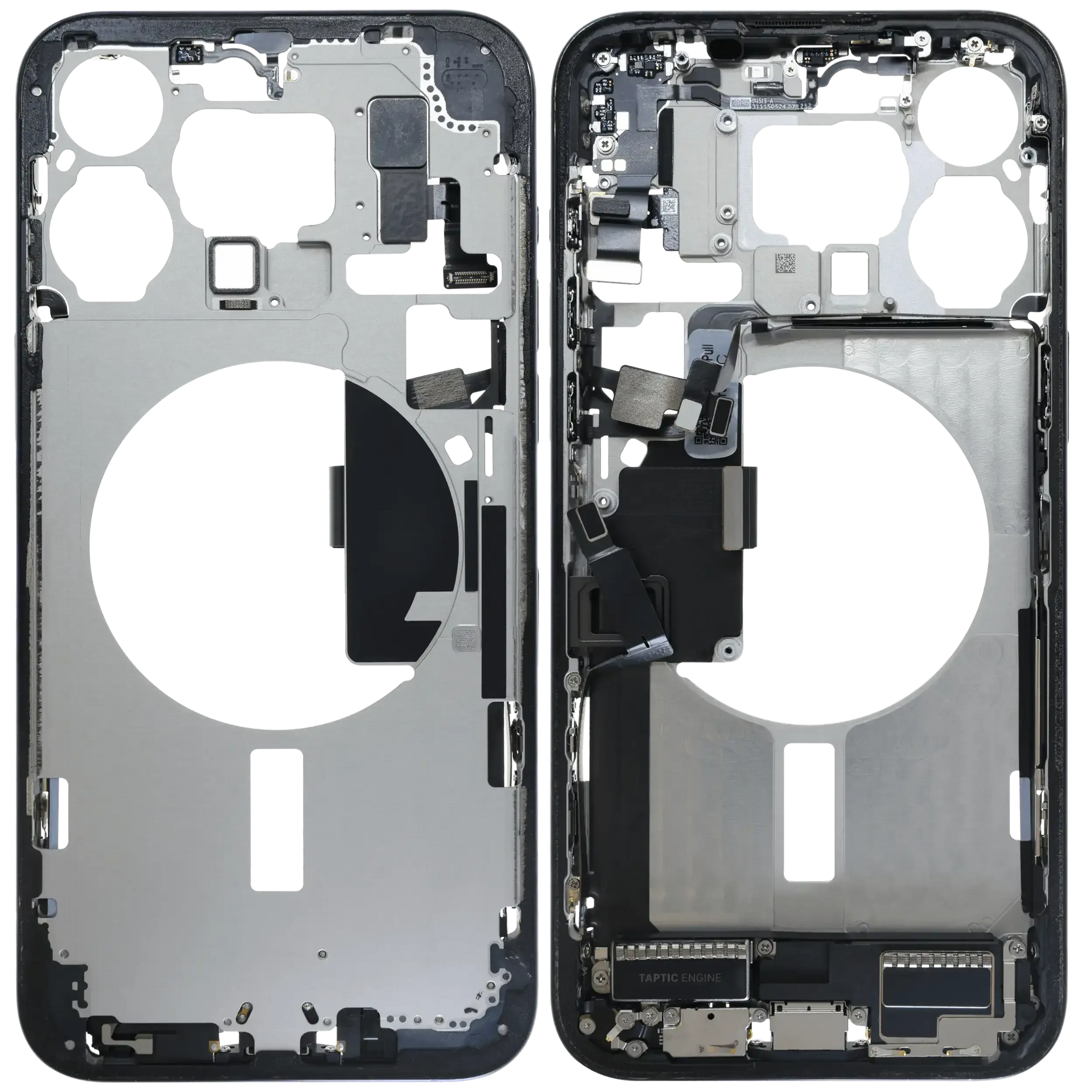 Mid-Frame Housing W/ Charging Port Flex & Small Parts For iPhone 15 Pro Max (EU / Global Version) (Pull) (Blue Titanium)