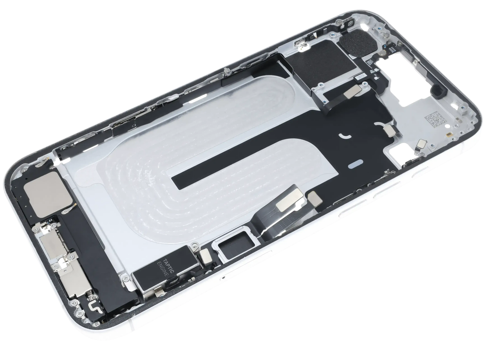 Mid-Frame Housing W/ Charging Port Flex & Small Parts For iPhone 16 Plus (EU / Global Version) (Pull) (White)