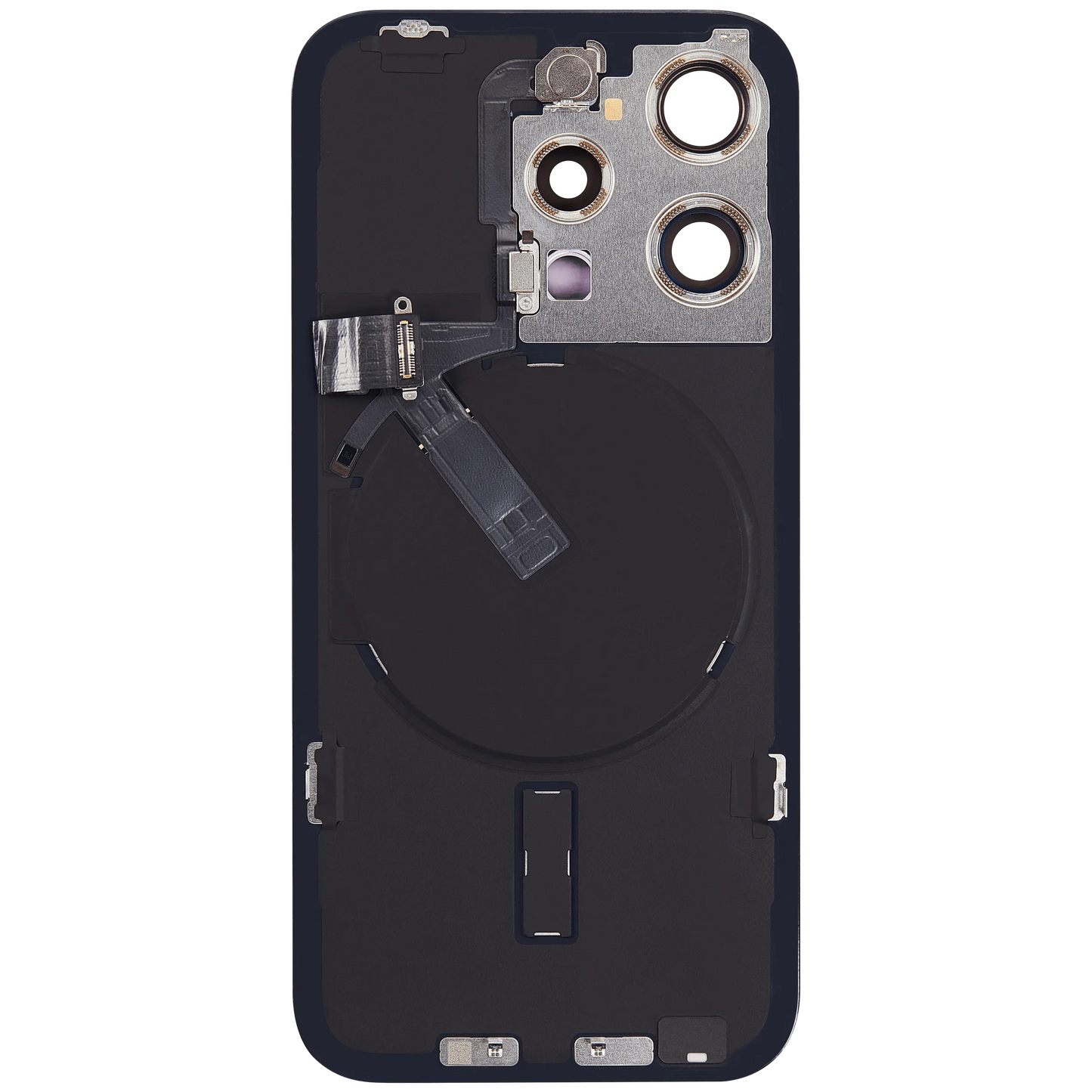 Back Glass w/ MagSafe Magnet & NFC & Flashlight Flex For iPhone 15 Pro (Pull) (Black Titanium)