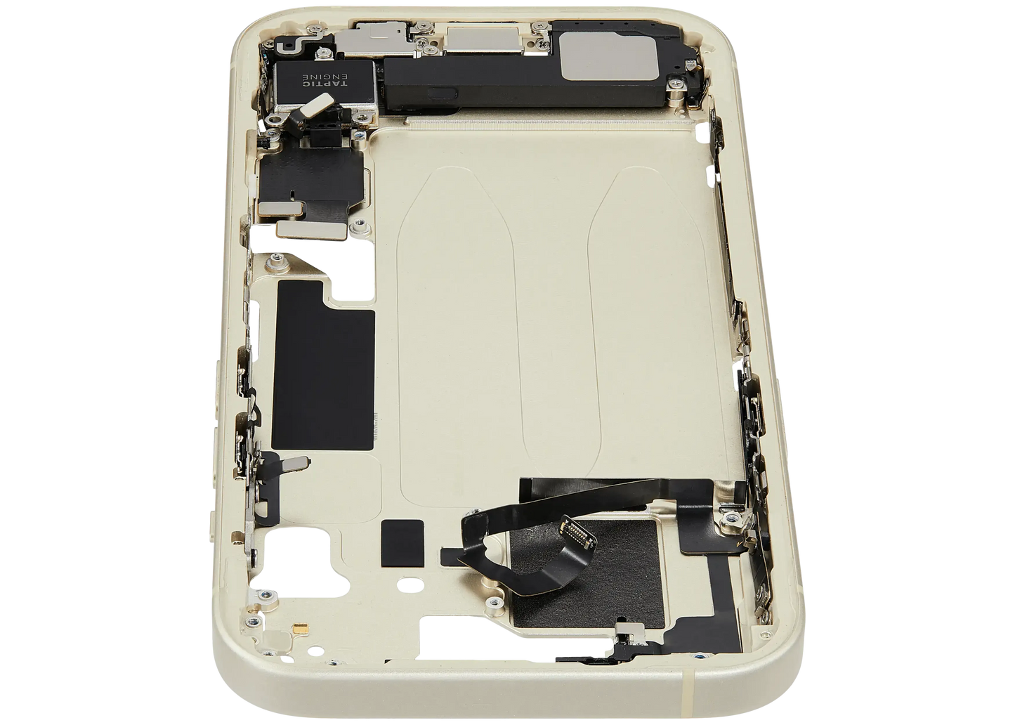 Mid-Frame Housing W/ Charging Port Flex & Small Parts For iPhone 15 (EU / Global Version) (Pull) (Yellow)