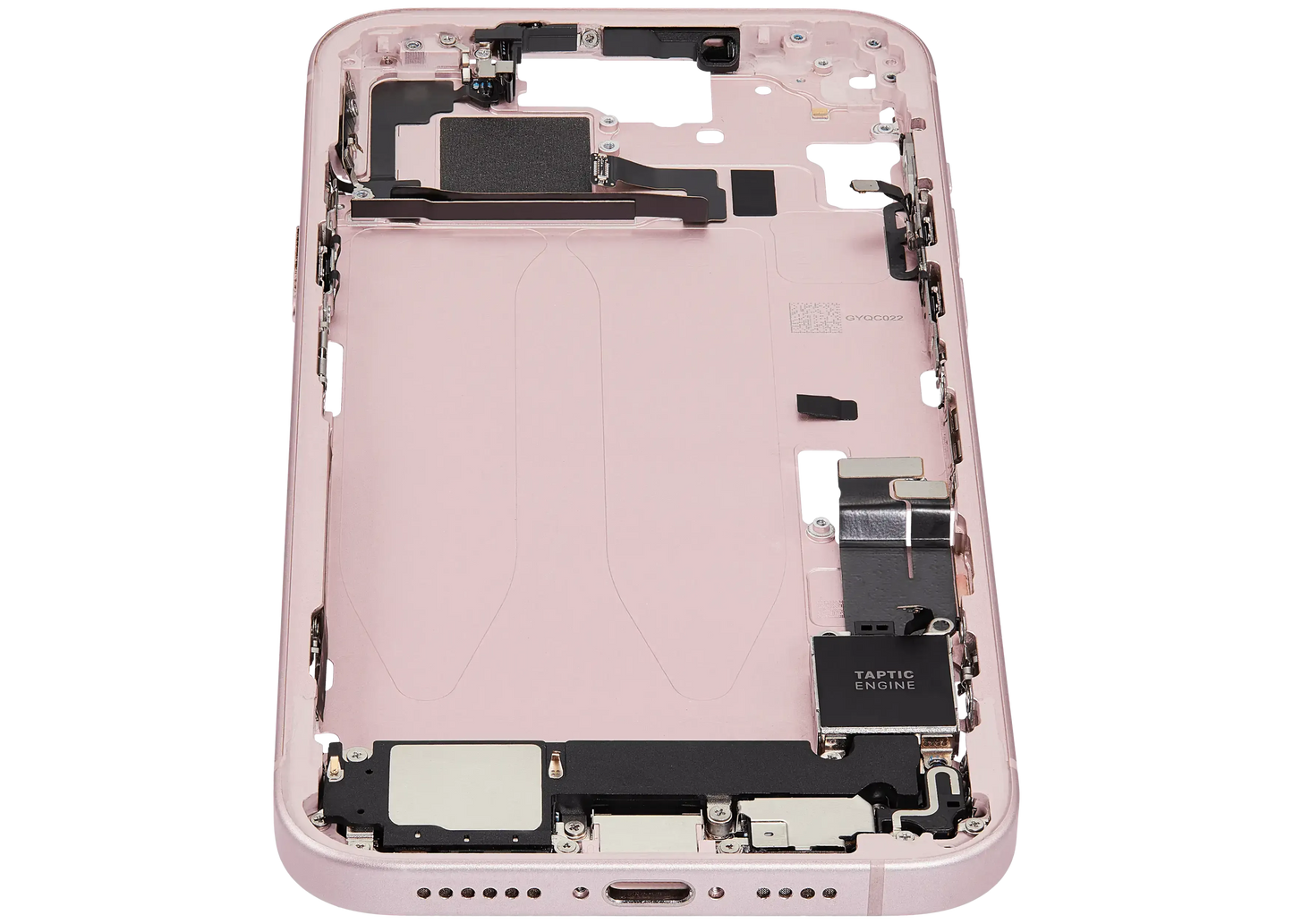 Mid-Frame Housing W/ Charging Port Flex & Small Parts For iPhone 15 Plus (EU / Global Version) (Pull) (Pink)