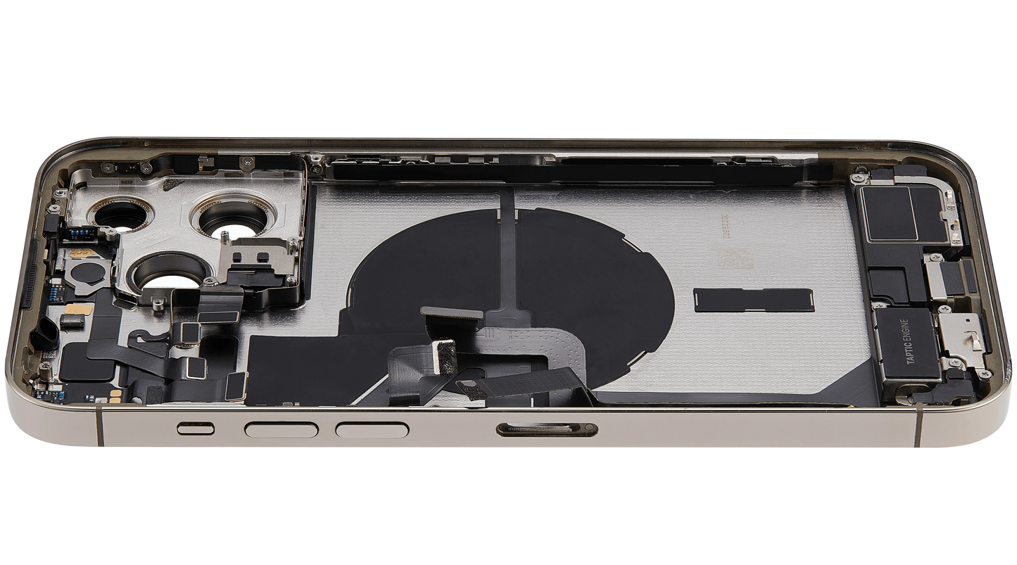 Back Housing W/ Charging Port Flex & Small Parts For iPhone 14 Pro Max (EU / Global Version) (Pull) (Gold)