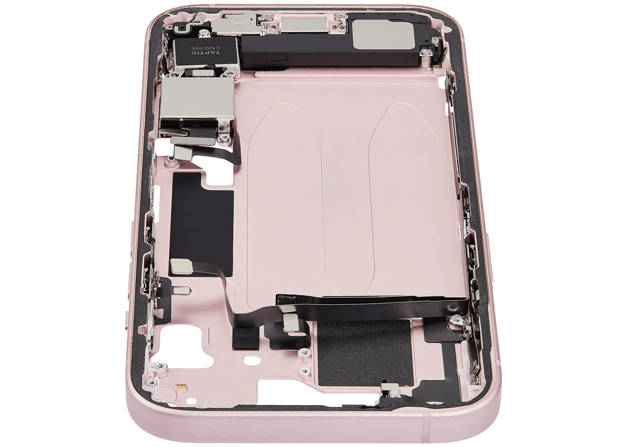 Mid-Frame Housing W/ Charging Port Flex & Small Parts For iPhone 15 (US Version) (Pull) (Pink)