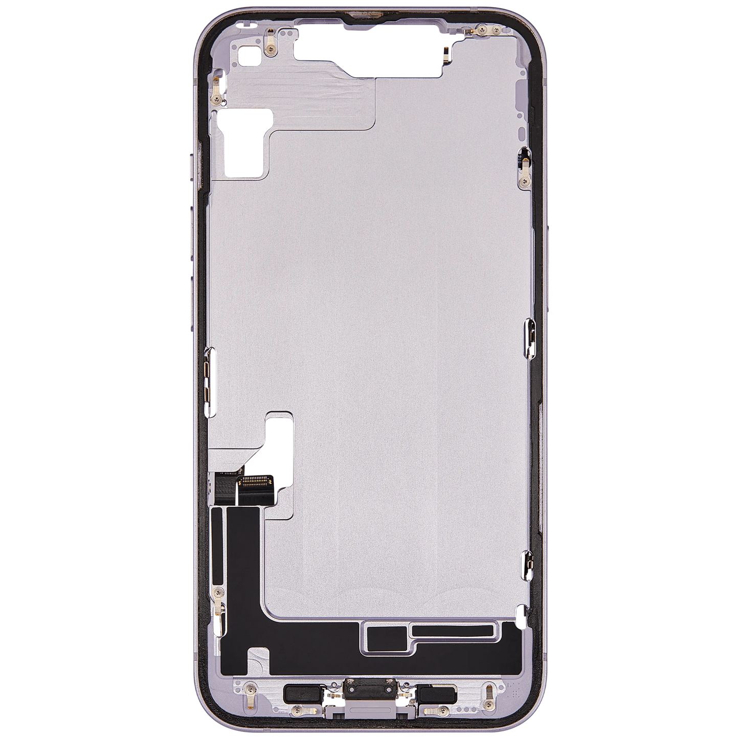Mid-Frame Housing W/ Charging Port Flex & Small Parts For iPhone 14 (EU / Global Version) (Pull) (Purple)