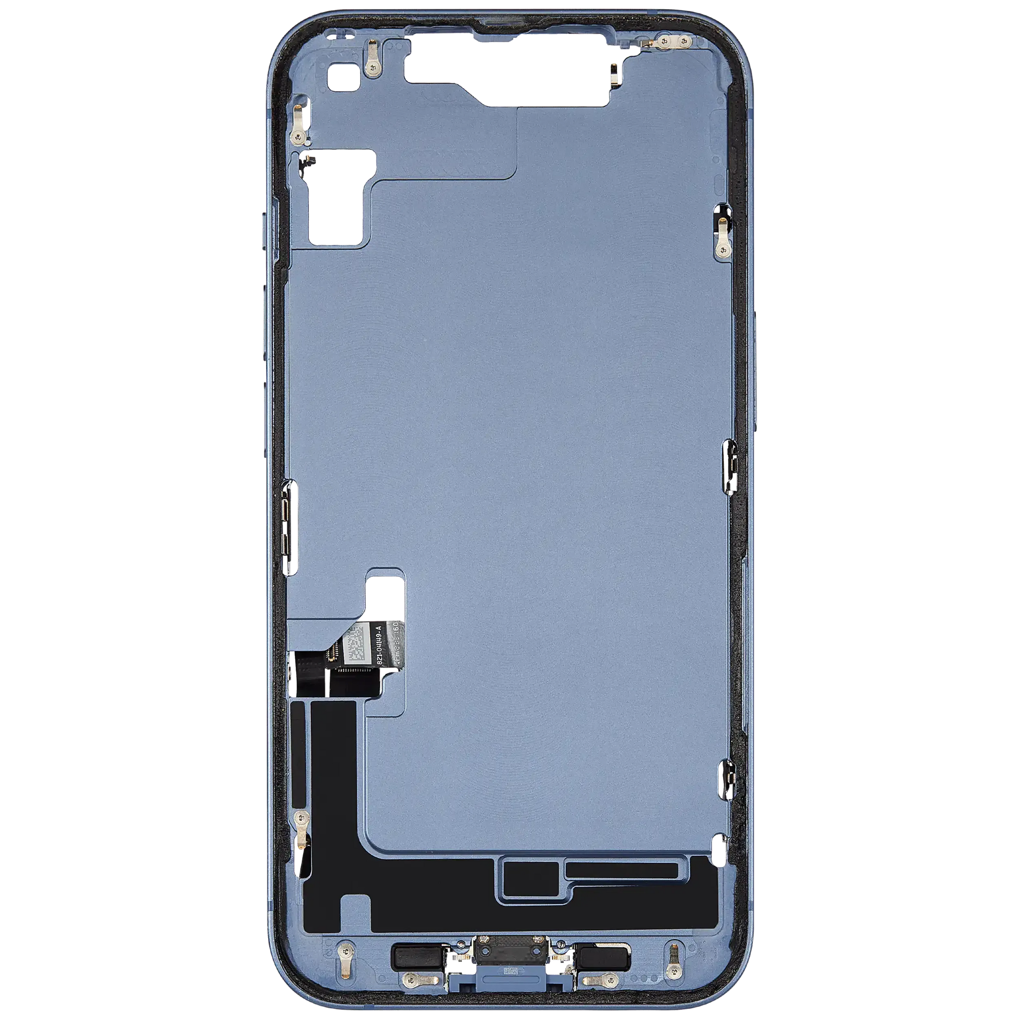 Mid-Frame Housing W/ Charging Port Flex & Small Parts For iPhone 14 (US Version) (Pull) (Blue)