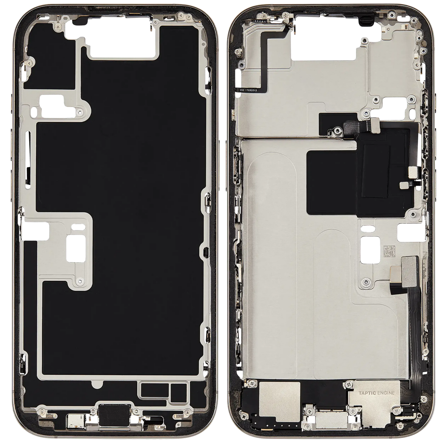Mid-Frame Housing W/ Charging Port Flex & Small Parts For iPhone 16 Pro (US Version) (Pull) (Natural Titanium)