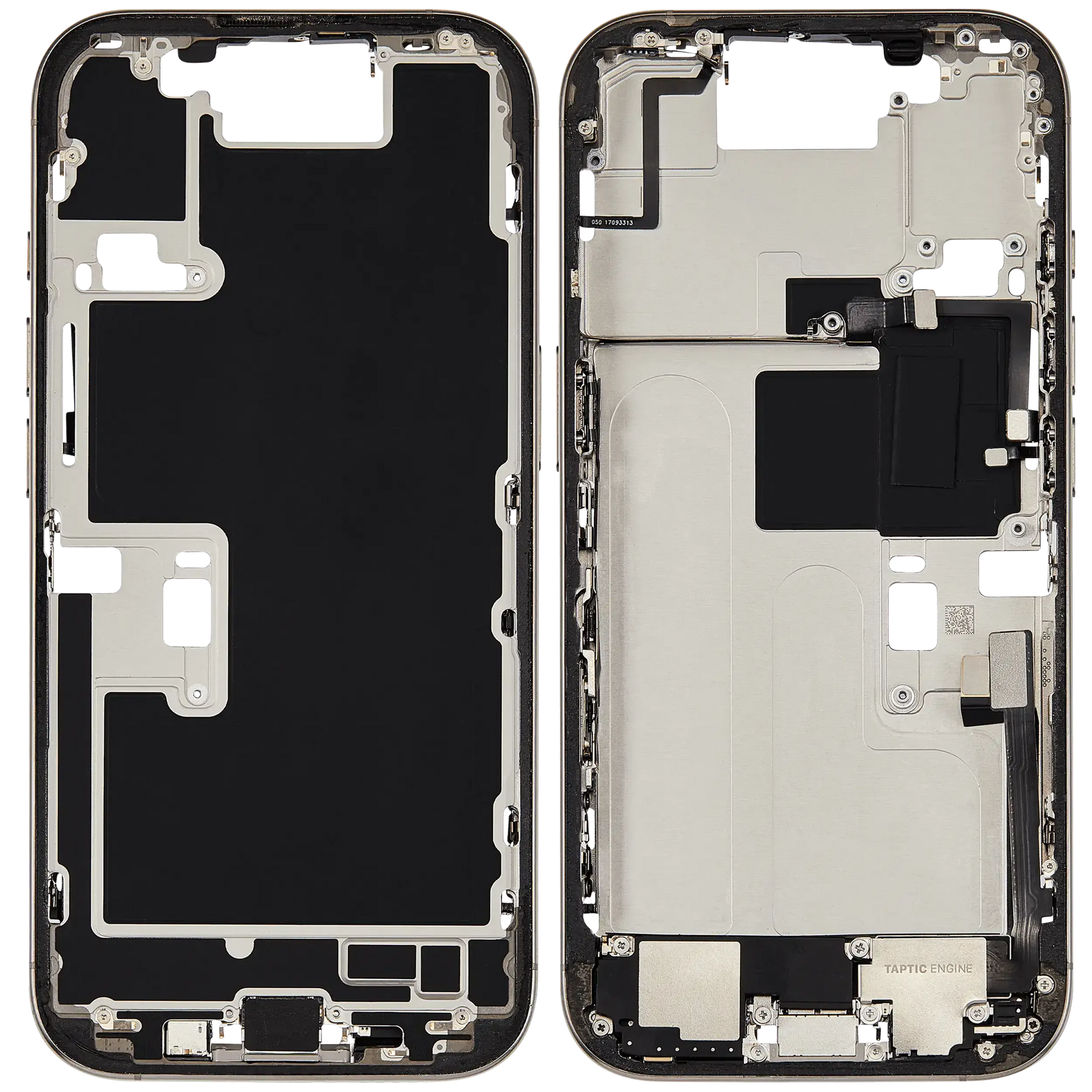 Mid-Frame Housing W/ Charging Port Flex & Small Parts For iPhone 16 Pro (US Version) (Pull) (Natural Titanium)