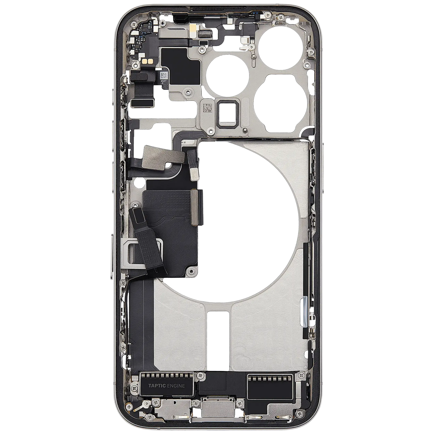 Mid-Frame Housing W/ Charging Port Flex & Small Parts For iPhone 15 Pro (EU / Global Version) (Pull) (White Titanium)