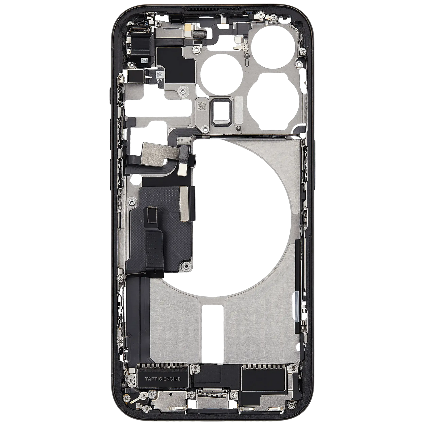 Mid-Frame Housing W/ Charging Port Flex & Small Parts For iPhone 15 Pro (EU / Global Version) (Pull) (Black Titanium)