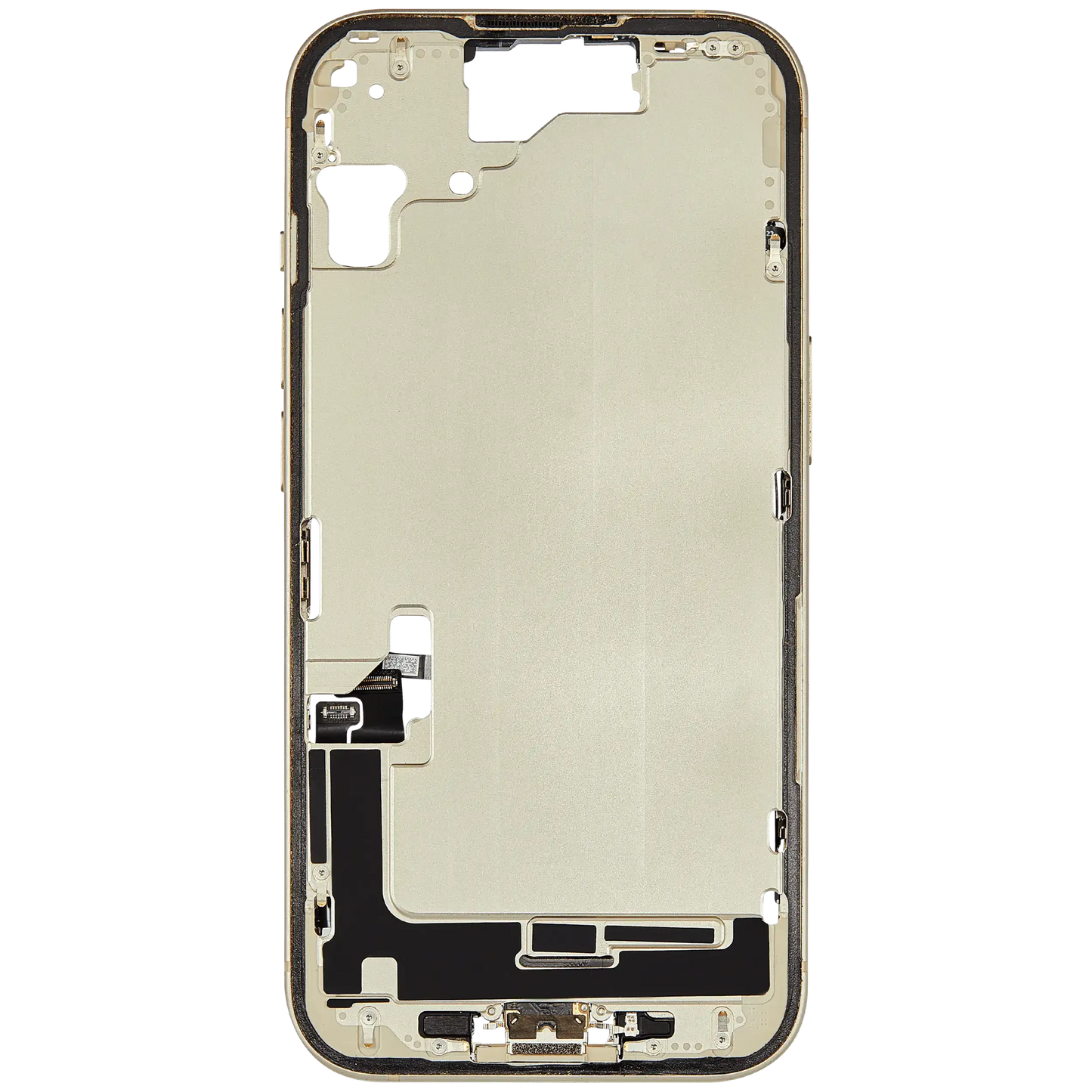 Mid-Frame Housing W/ Charging Port Flex & Small Parts For iPhone 15 (US Version) (Pull) (Yellow)