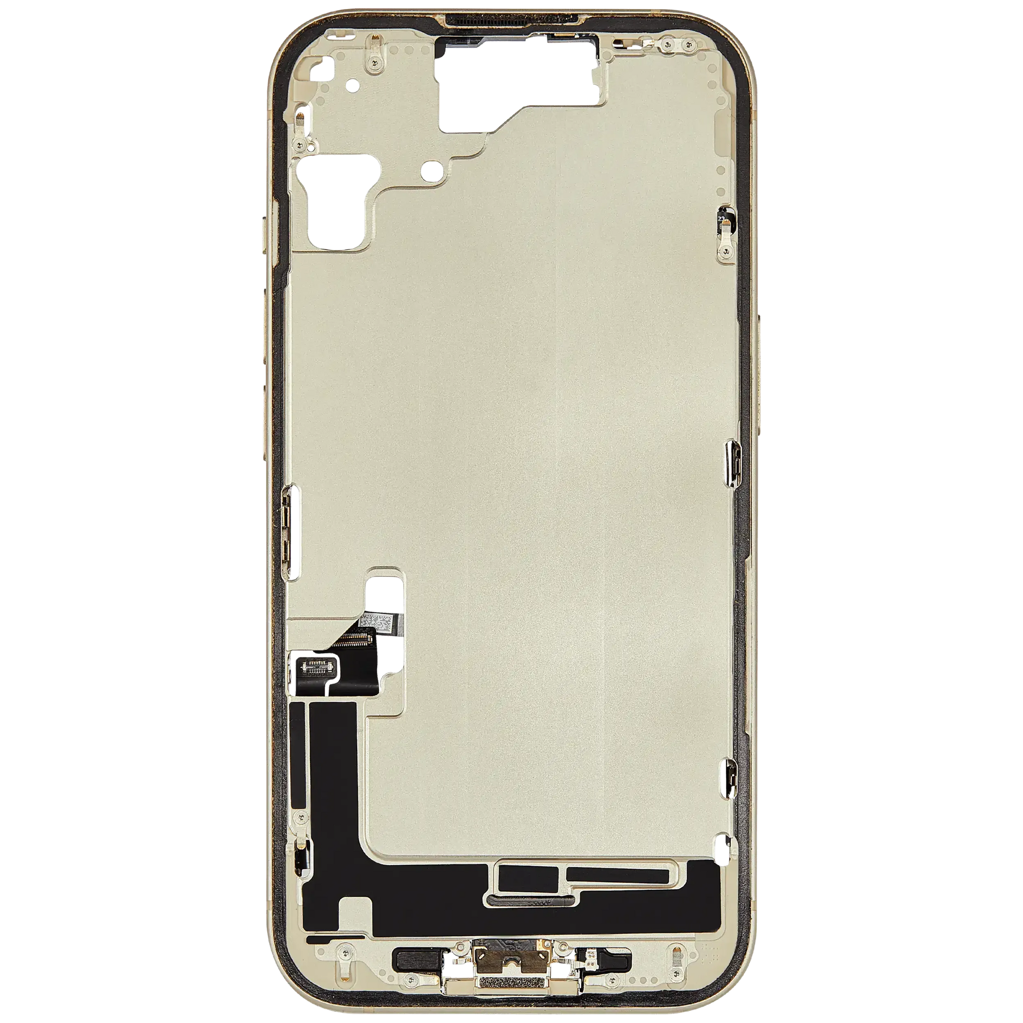 Mid-Frame Housing W/ Charging Port Flex & Small Parts For iPhone 15 (US Version) (Pull) (Yellow)