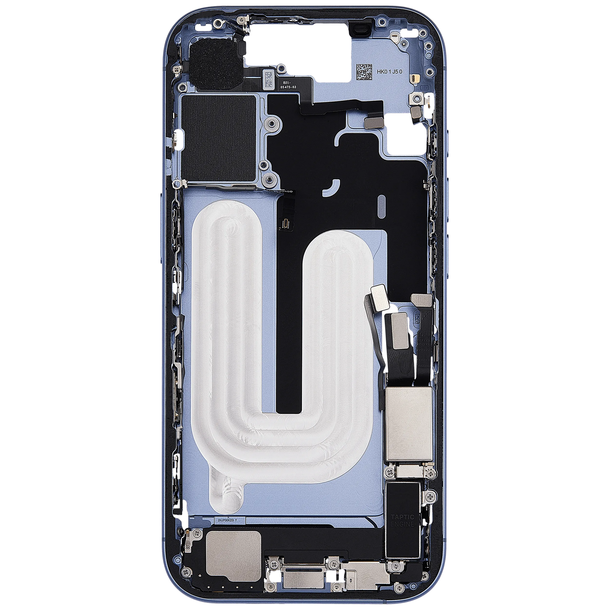 Mid-Frame Housing W/ Charging Port Flex & Small Parts For iPhone 17 (US Version) (Pull) (Mist Blue)