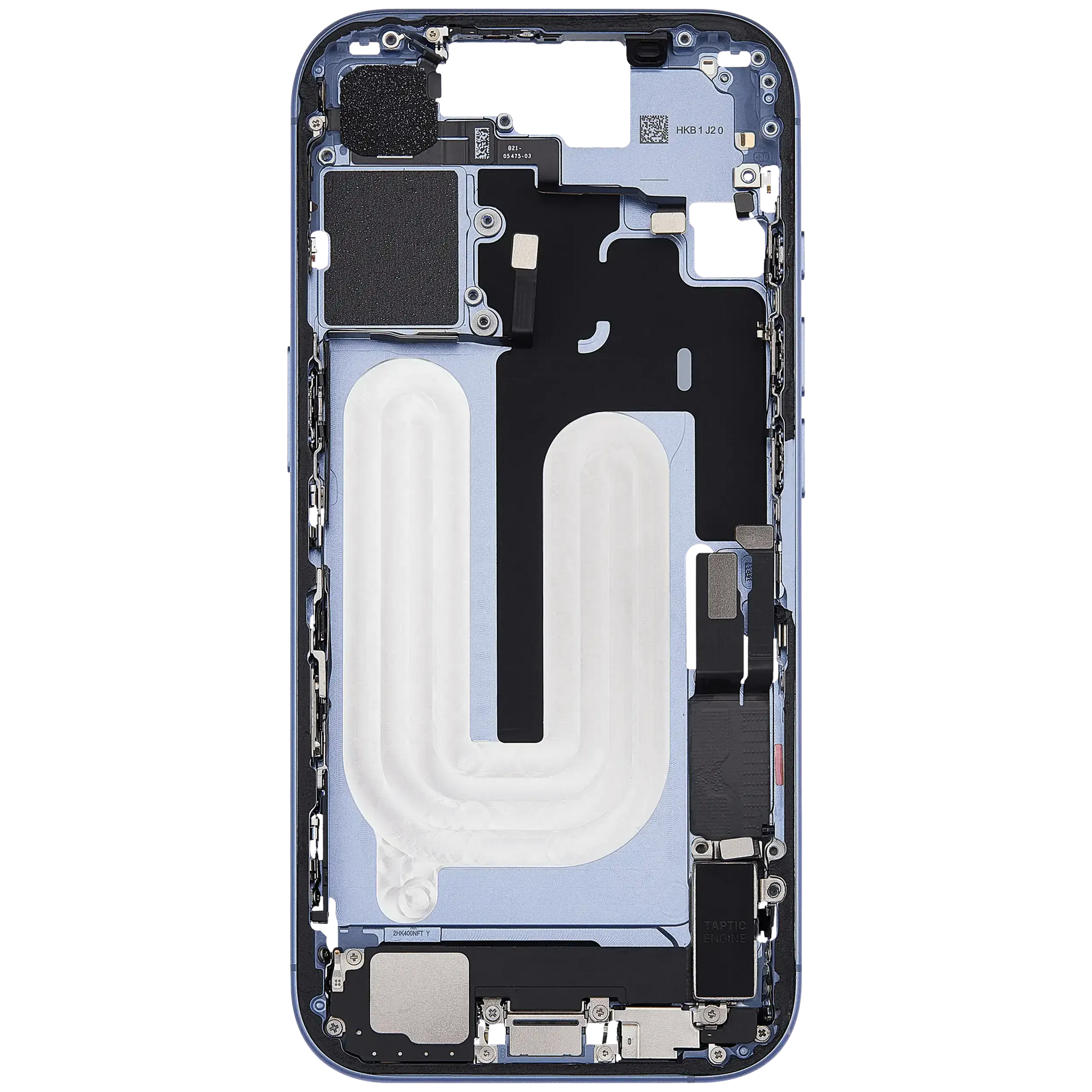Mid-Frame Housing W/ Charging Port Flex & Small Parts For iPhone 17 (EU / Global Version) (Pull) (Mist Blue)
