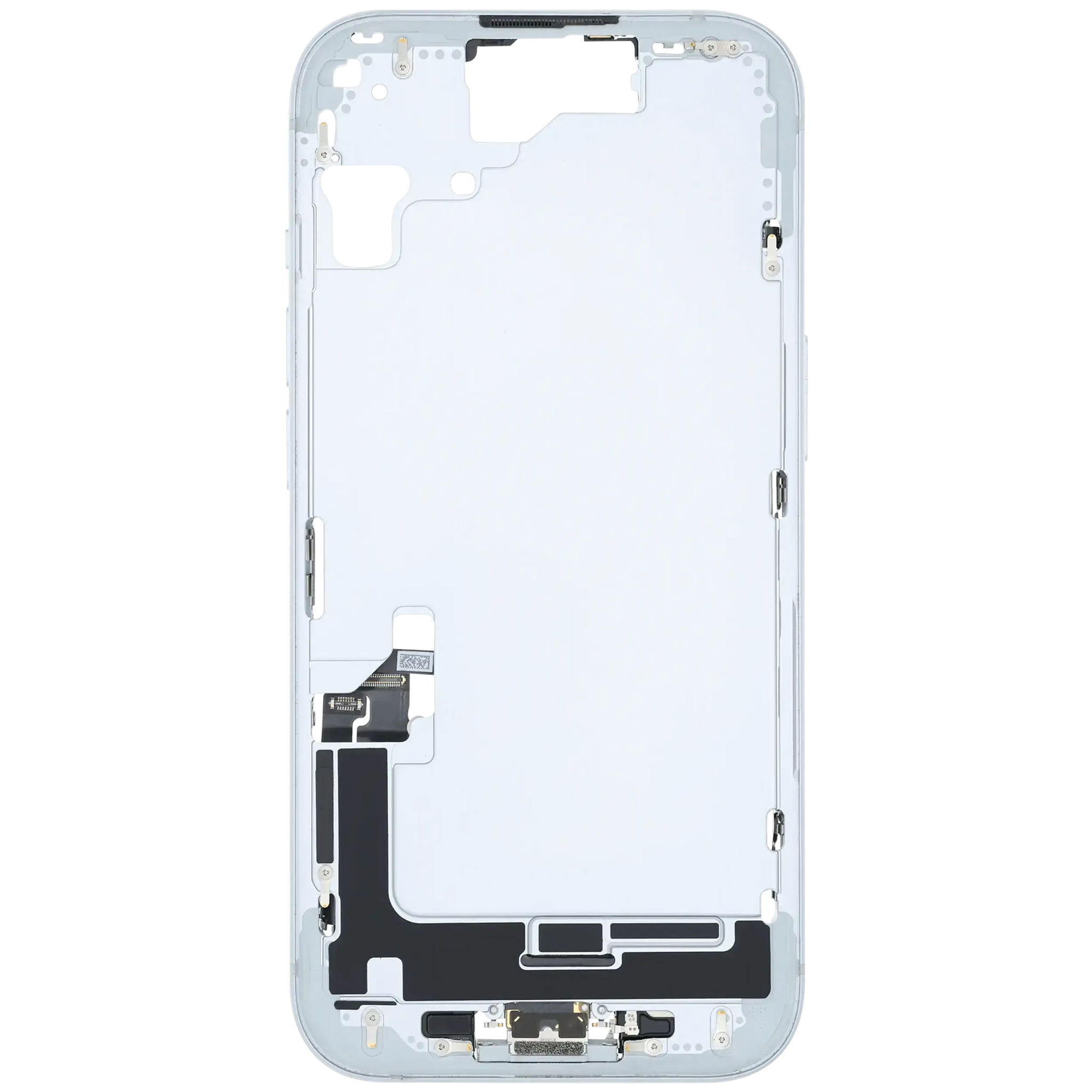 Mid-Frame Housing W/ Charging Port Flex & Small Parts For iPhone 15 (US Version) (Pull) (Blue)