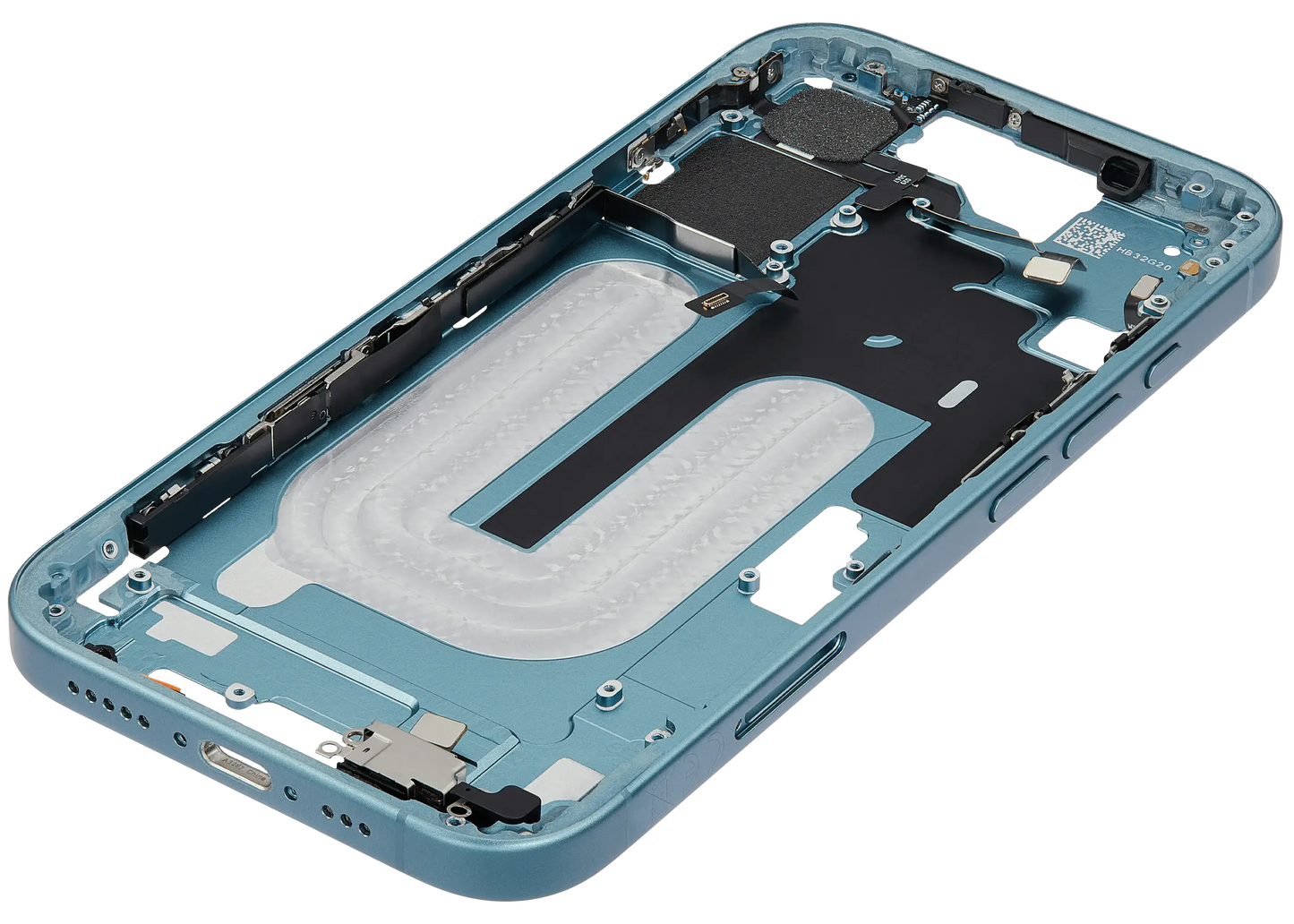 Mid-Frame Housing W/ Small Parts For iPhone 16 (EU / Global Version) (Pull) (Teal)