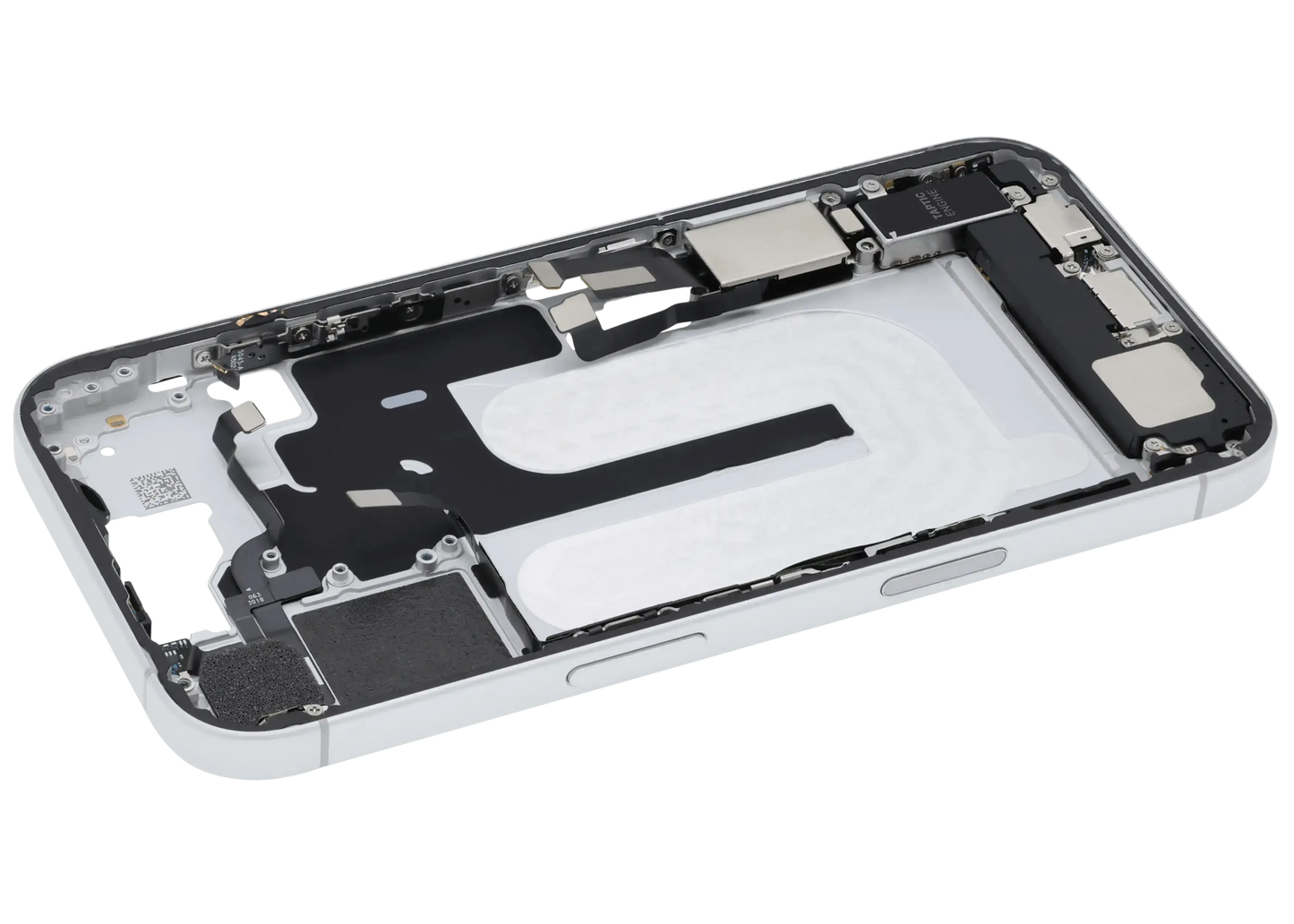 Mid-Frame Housing W/ Charging Port Flex & Small Parts For iPhone 16 (US Version) (Pull) (White)