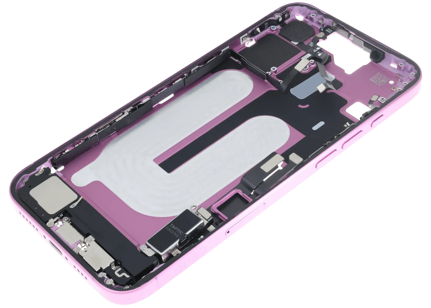 Mid-Frame Housing W/ Charging Port Flex & Small Parts For iPhone 16 Plus (EU / Global Version) (Pull) (Pink)