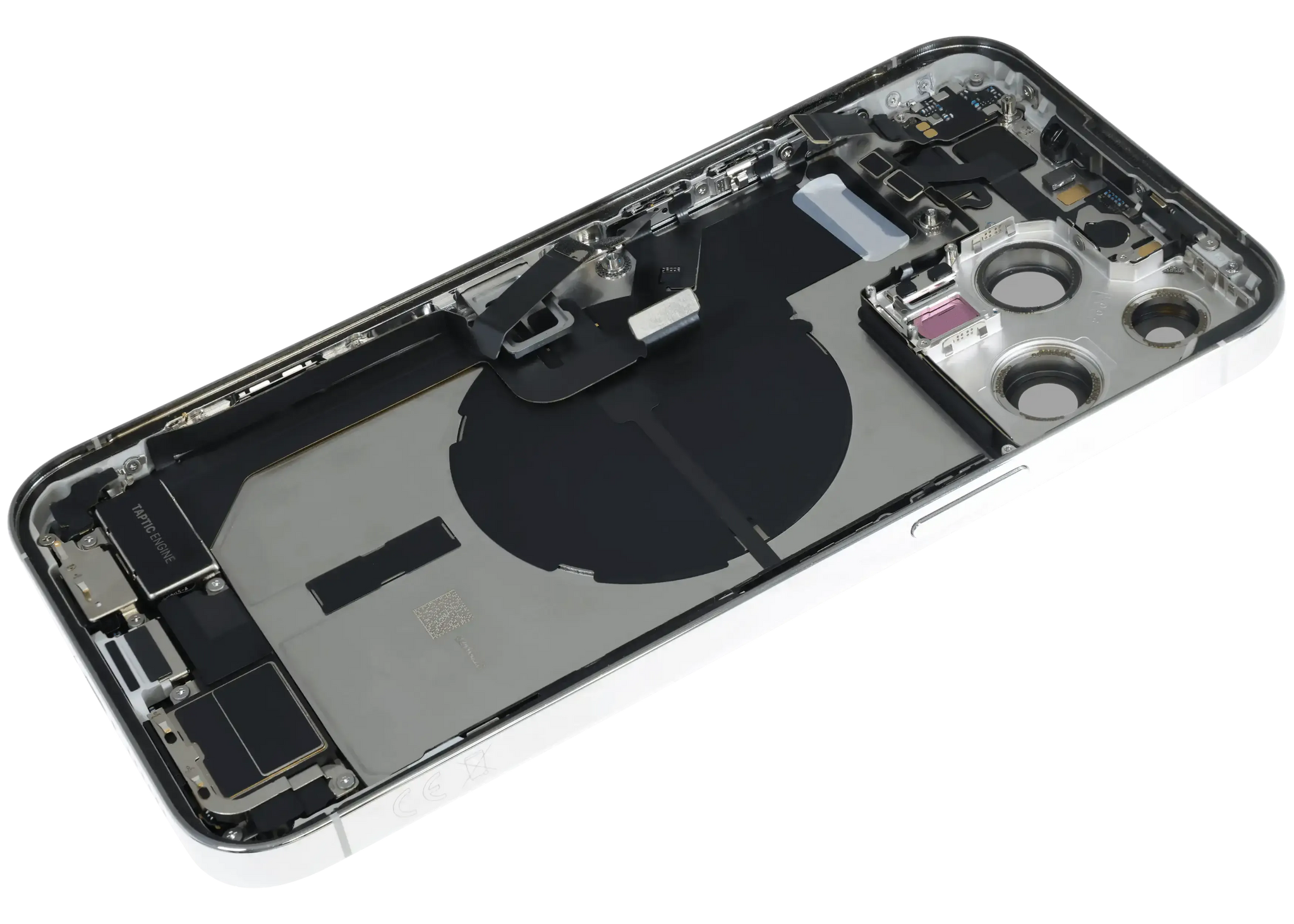 Back Housing W/ Charging Port Flex & Small Parts For iPhone 14 Pro Max (EU / Global Version) (Pull) (Silver)