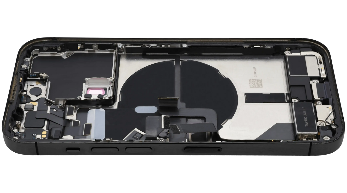 Back Housing W/ Charging Port Flex & Small Parts For iPhone 14 Pro (EU / Global Version) (Pull) (Space Black)