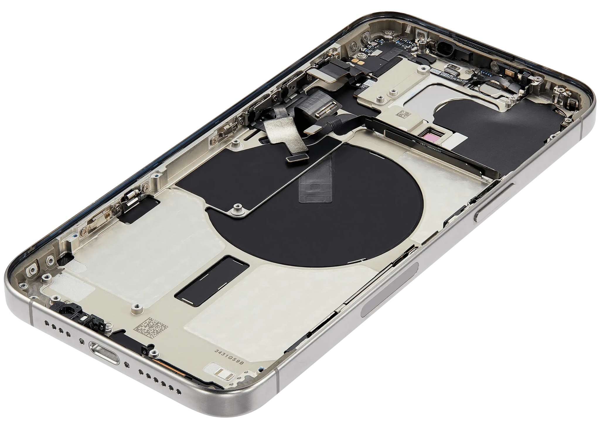 Back Housing W/ Small Parts For iPhone 15 Pro Max (US Version) (Pull) (White Titanium)