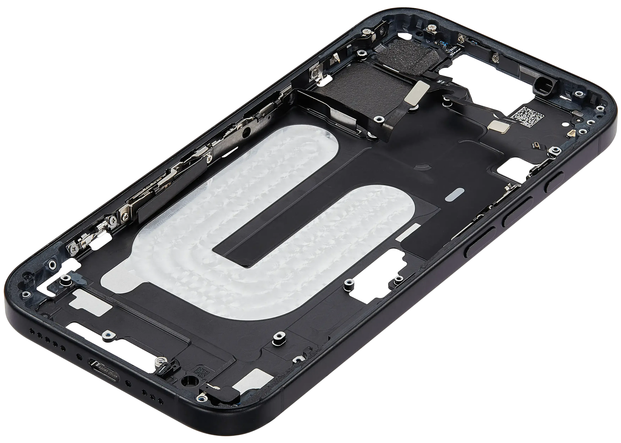 Mid-Frame Housing W/ Small Parts For iPhone 16 (US Version) (Pull) (Black)