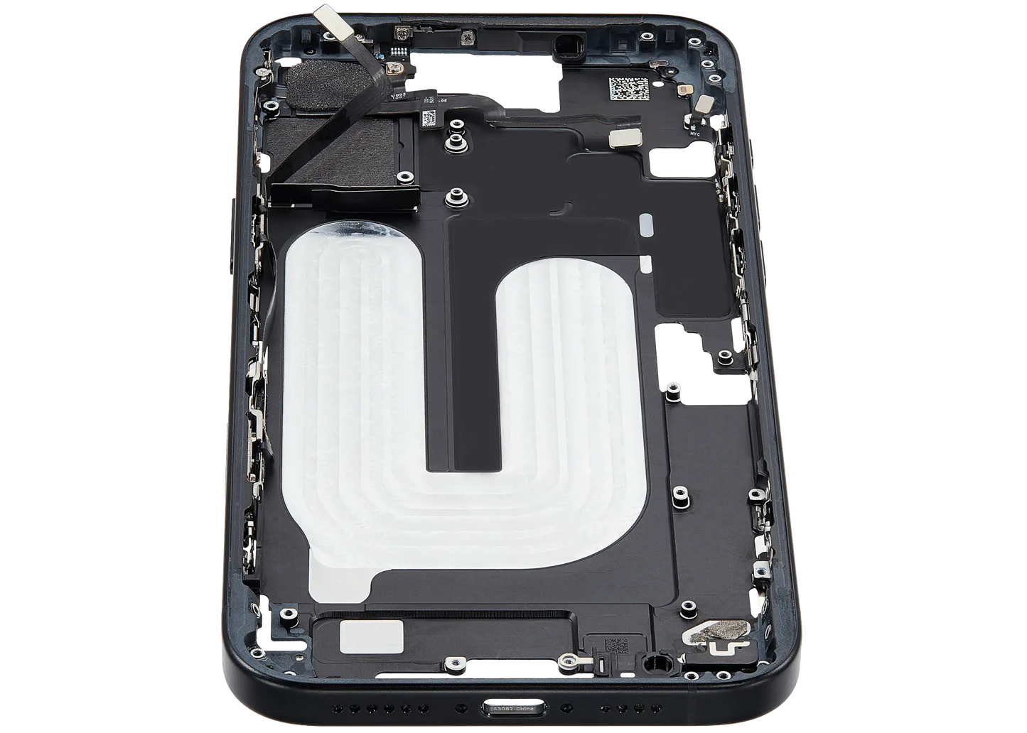 Mid-Frame Housing W/ Small Parts For iPhone 16 Plus (US Version) (Pull) (Black)