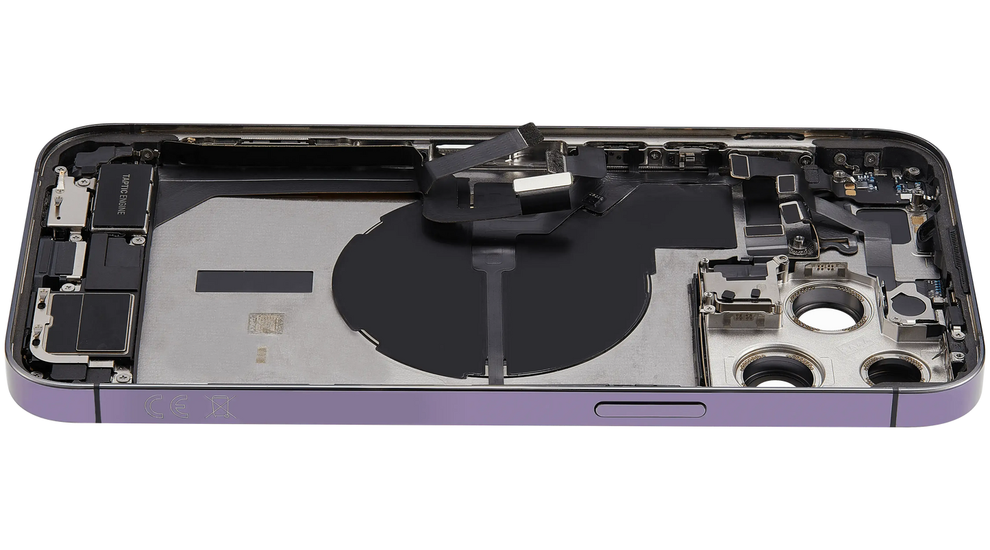 Back Housing W/ Charging Port Flex & Small Parts For iPhone 14 Pro Max (EU / Global Version) (Pull) (Deep Purple)