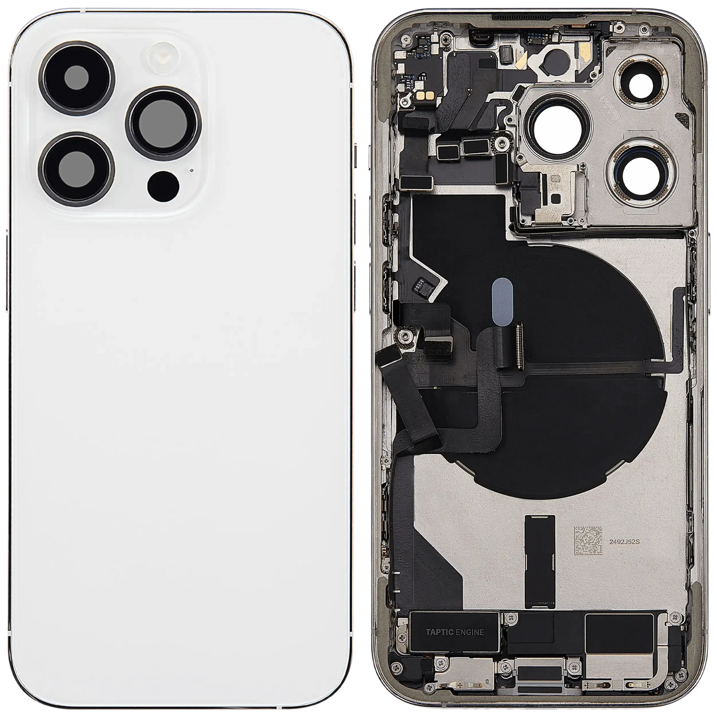 Back Housing W/ Charging Port Flex & Small Parts For iPhone 14 Pro (US Version) (Pull) (Silver)