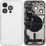 Back Housing W/ Charging Port Flex & Small Parts For iPhone 14 Pro (US Version) (Pull) (Silver)